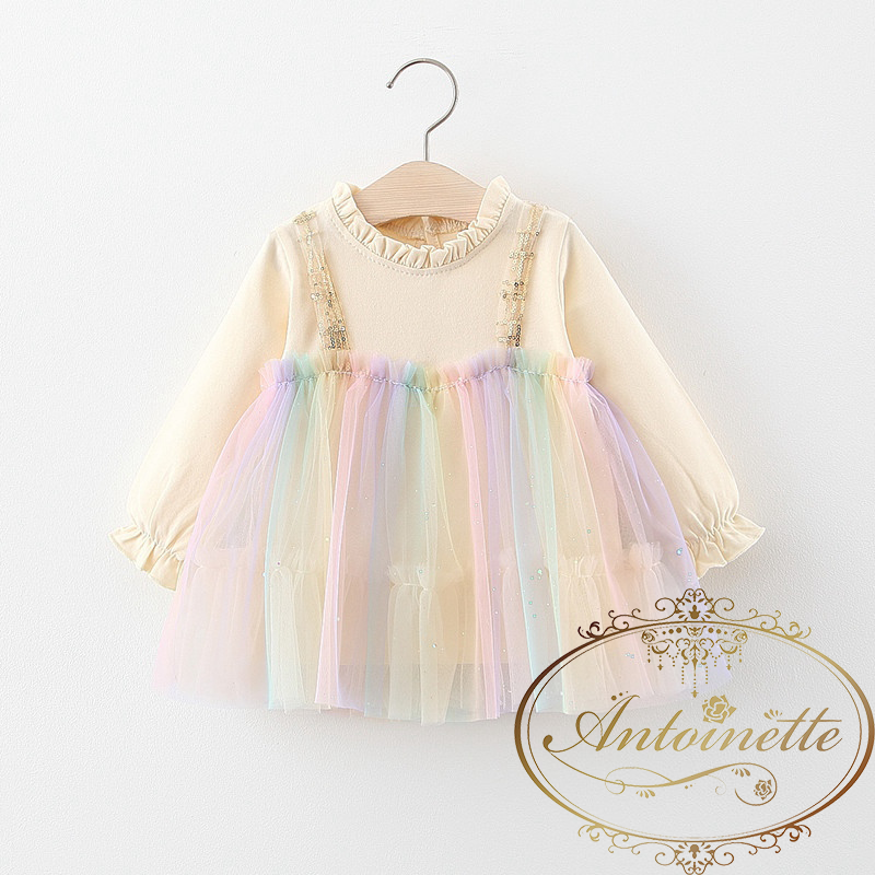 Baby Dress 赤ちゃん ベビー 服 あかちゃん Rainbow Color パステルカラー おんなのこ セットアップ 入園式 入学式 かわいい リボン ワンピース スーツ キッズ こども 子供服 Antoinette