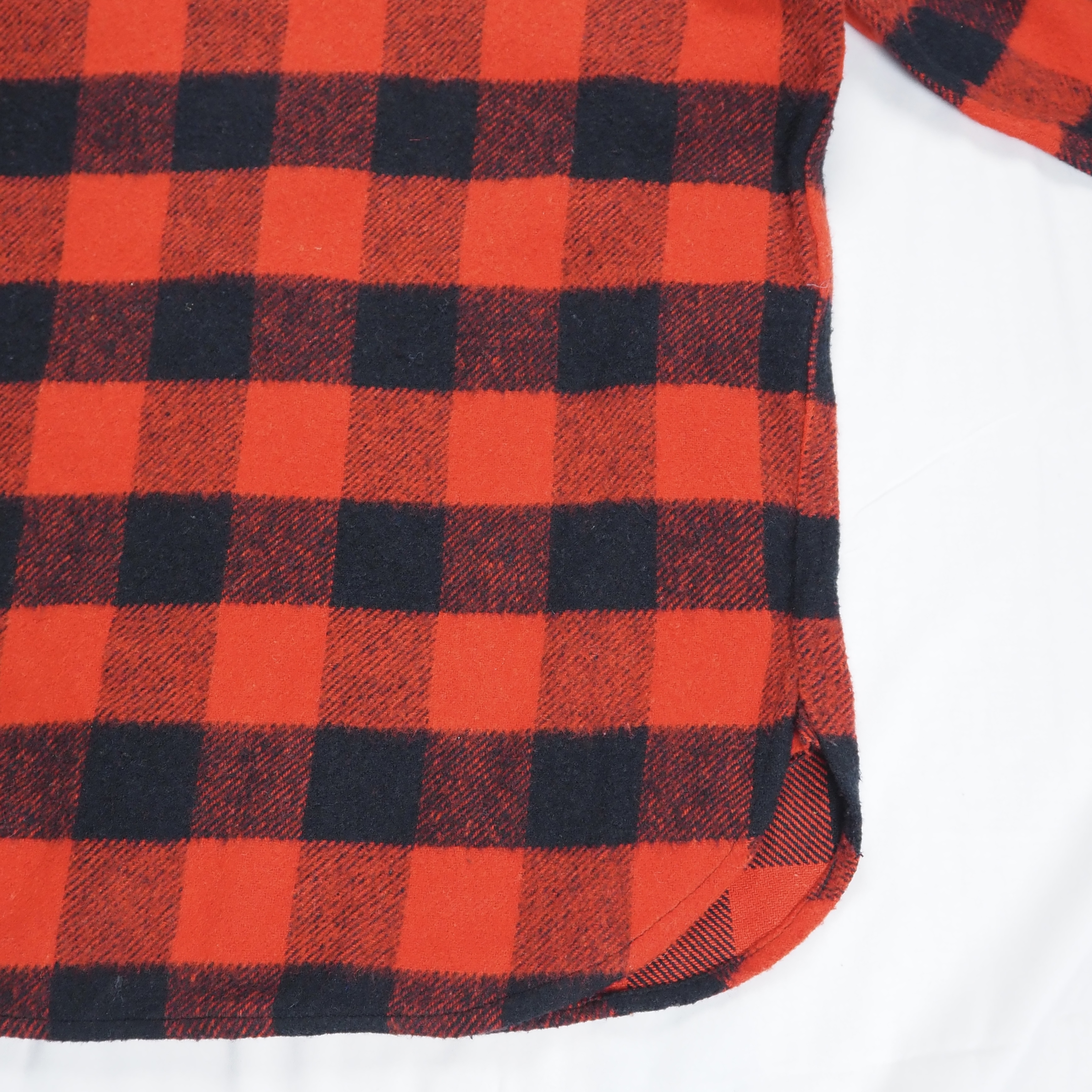70’s J.C. Penny フランネルシャツ Mサイズ レッド×ブラック ブロックチェック Mサイズ マチ付き オンライン限定商品 の画像 14