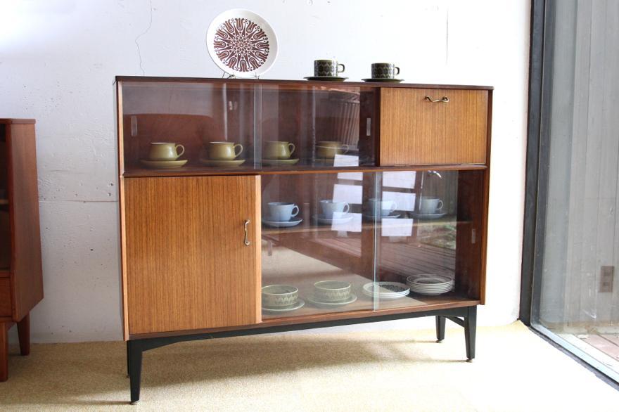 50年代 イギリス Nathan製 カップボード サイドボード 本棚 食器棚 MOKUME VINTAGE FURNITURE / もくめ