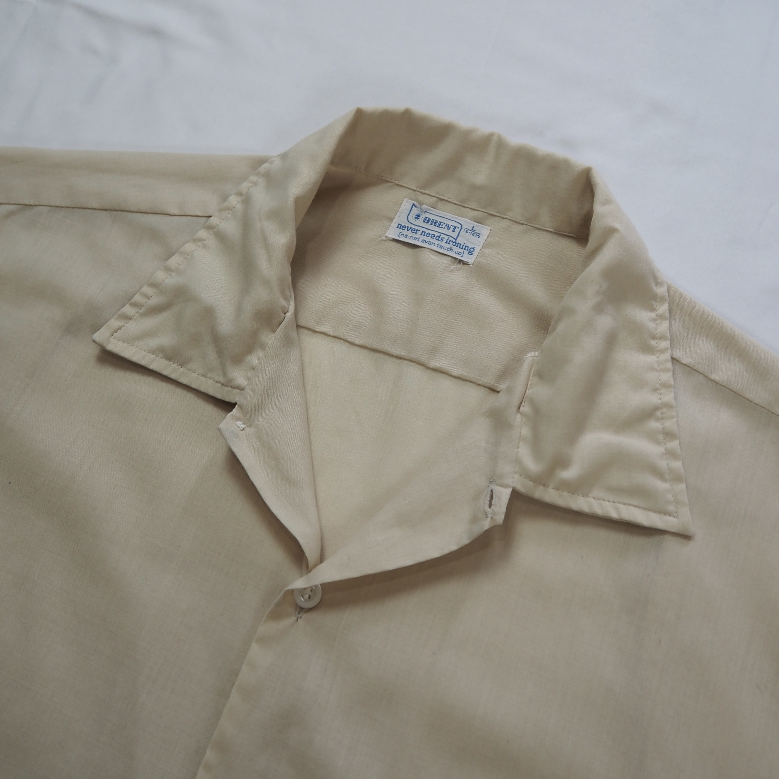 60’s-70’s Brent ポリコットンシャツ 開襟ボックス Lサイズ の画像 5