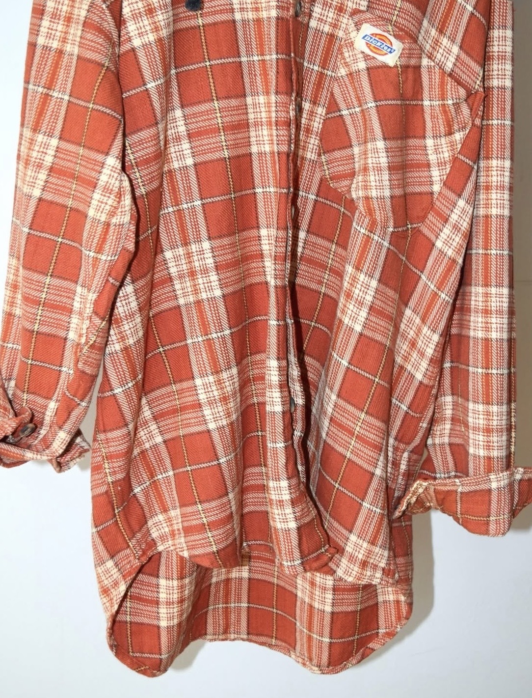 〜1990s Dickies flannel parka orange check “DEAD STOCK” の画像 3