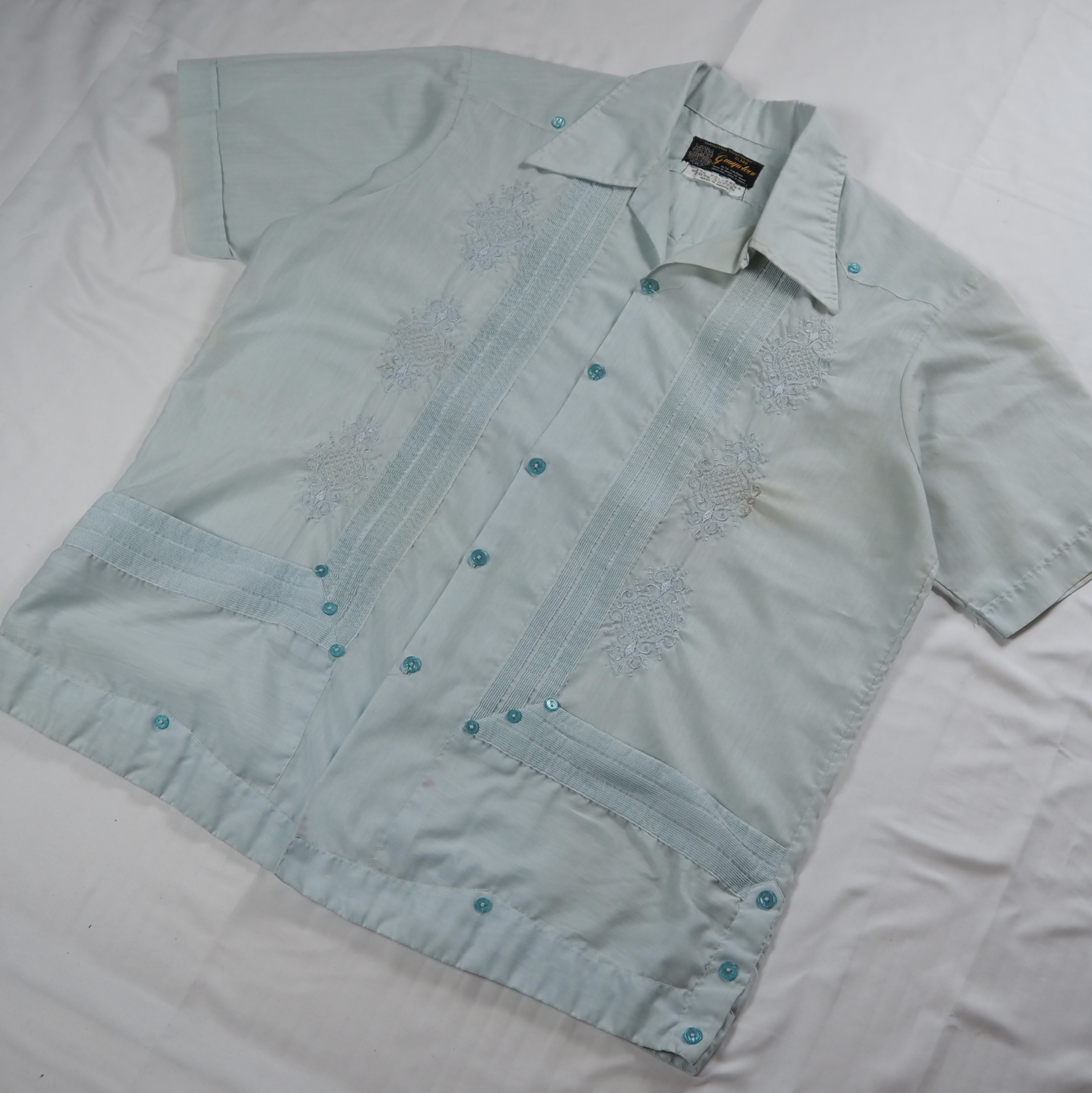 80’s キューバシャツ 水色 XL の画像 2