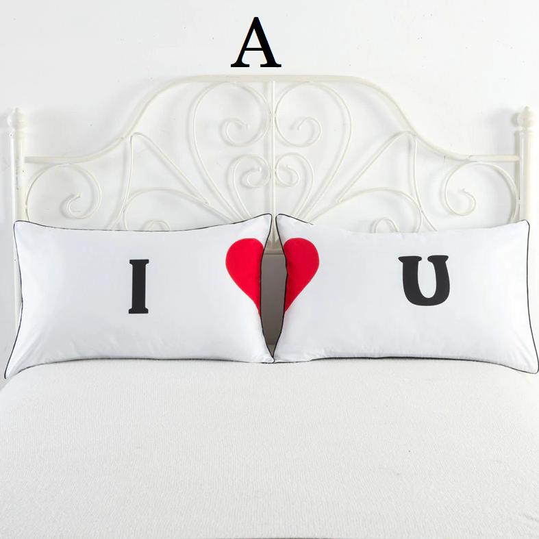 Love ｈｅ ｓｈe カップル クッションカバー インテリア 枕 まくらカバー ピローケース 2枚セット Romaryhome