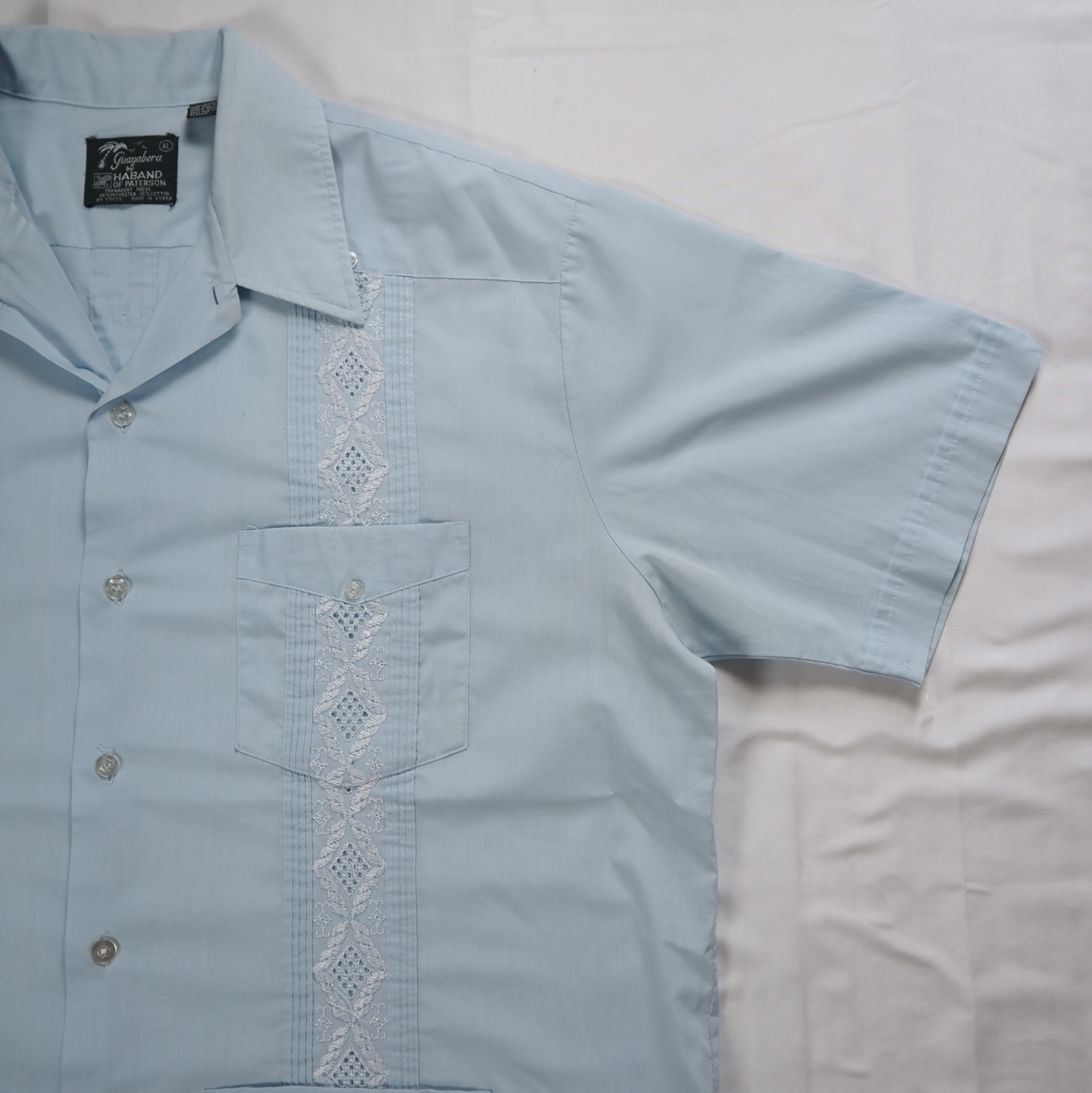 90’s Haband キューバシャツ 水色 XL の画像 6