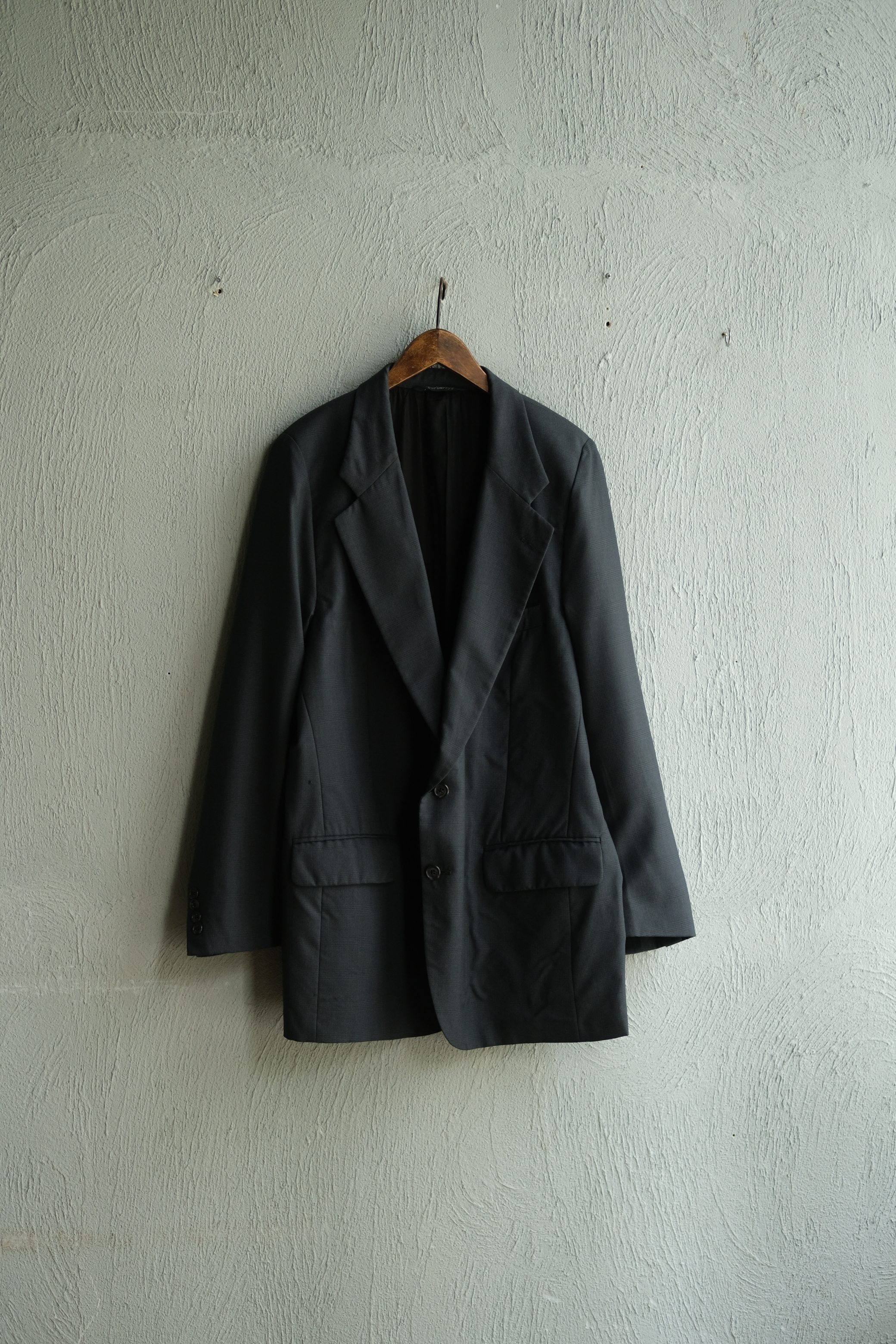 Utah/80-90's "Burberry" glen plaid check tailored jacket