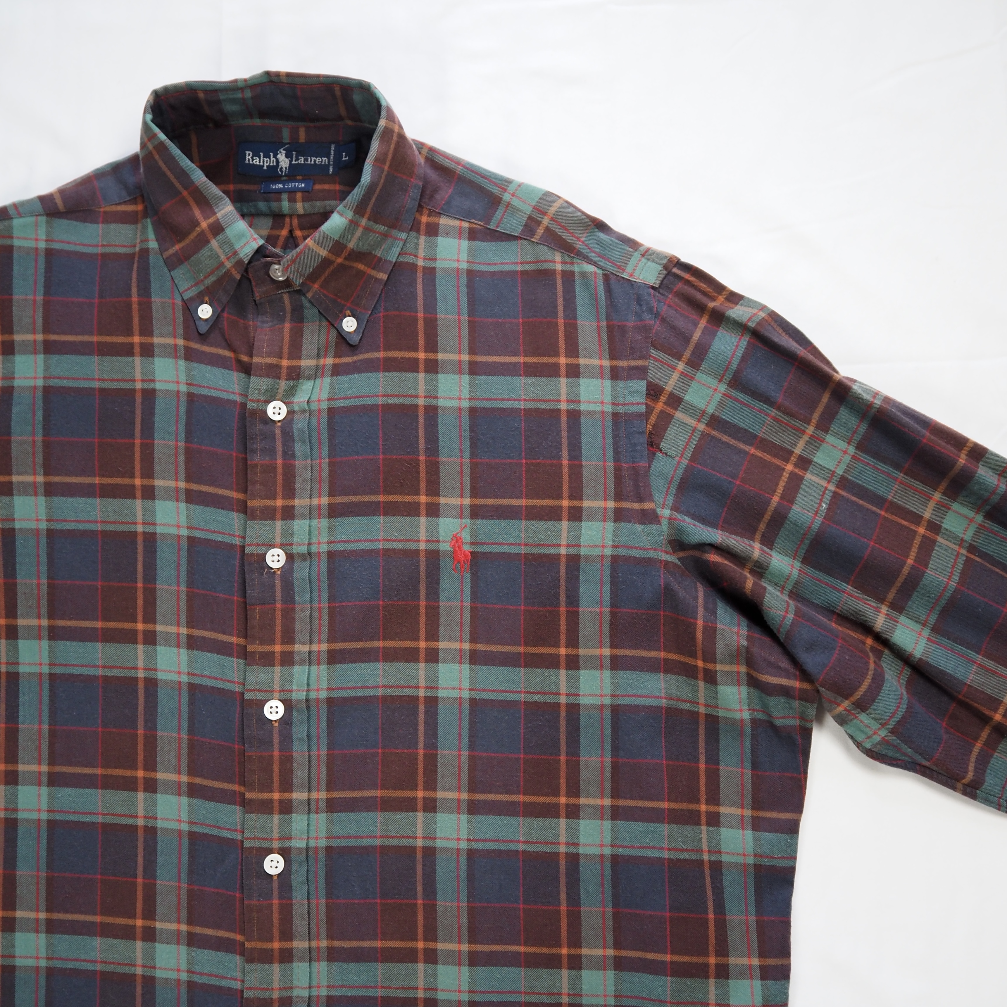 90’s Ralph Lauren コットンシャツ Lサイズ の画像 5