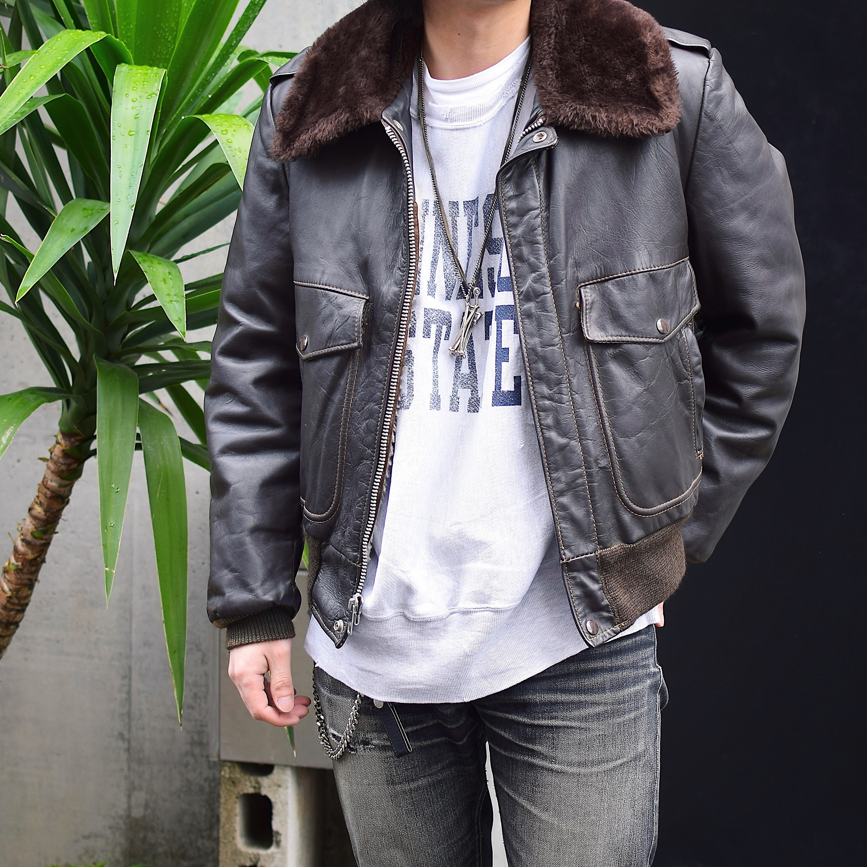Vintage 70's【The Leather Shop Sears】Leather Flight Jacket の画像 3