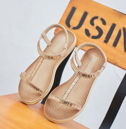 レディース シンプル ナチュラル サンダル ビーチサンダル トングサンダル ウェッジ ヒール ストラップ トング ベージュ はんなり