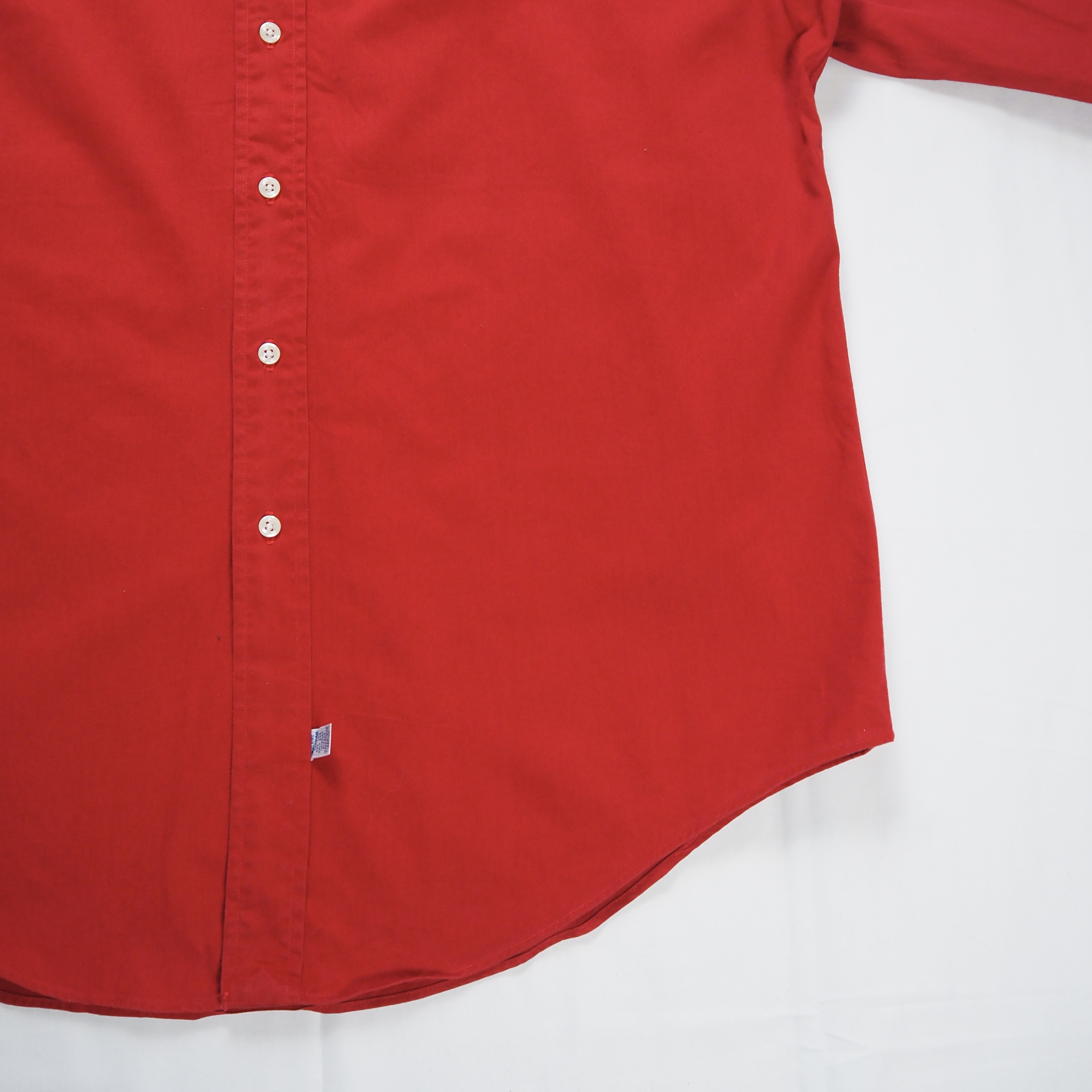 90’s Ralph Lauren Cotton Shirt ワインレッド L の画像 9