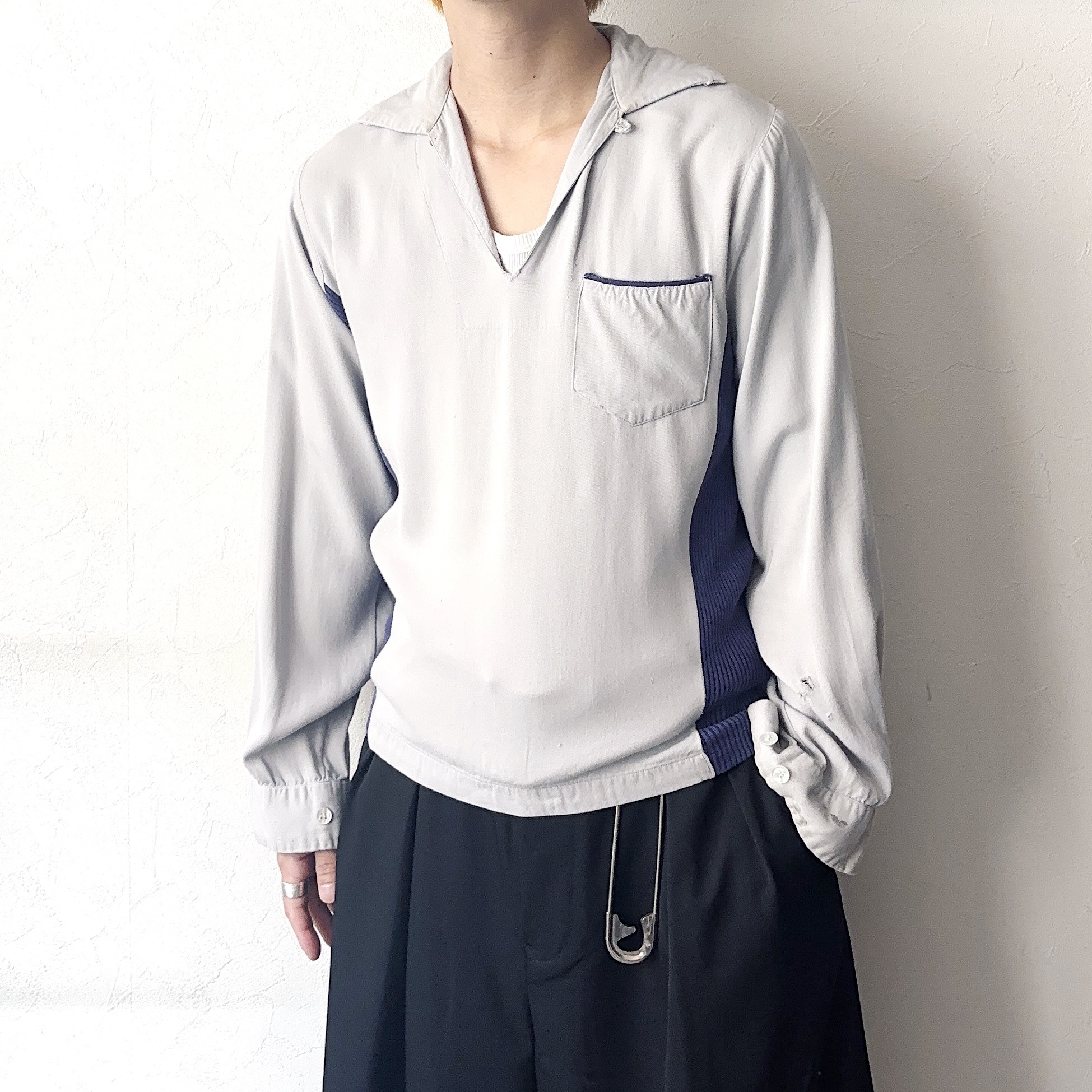 Vintage 50's【PURITAN】Pullover Rayon Gabardine Shirt の画像 3