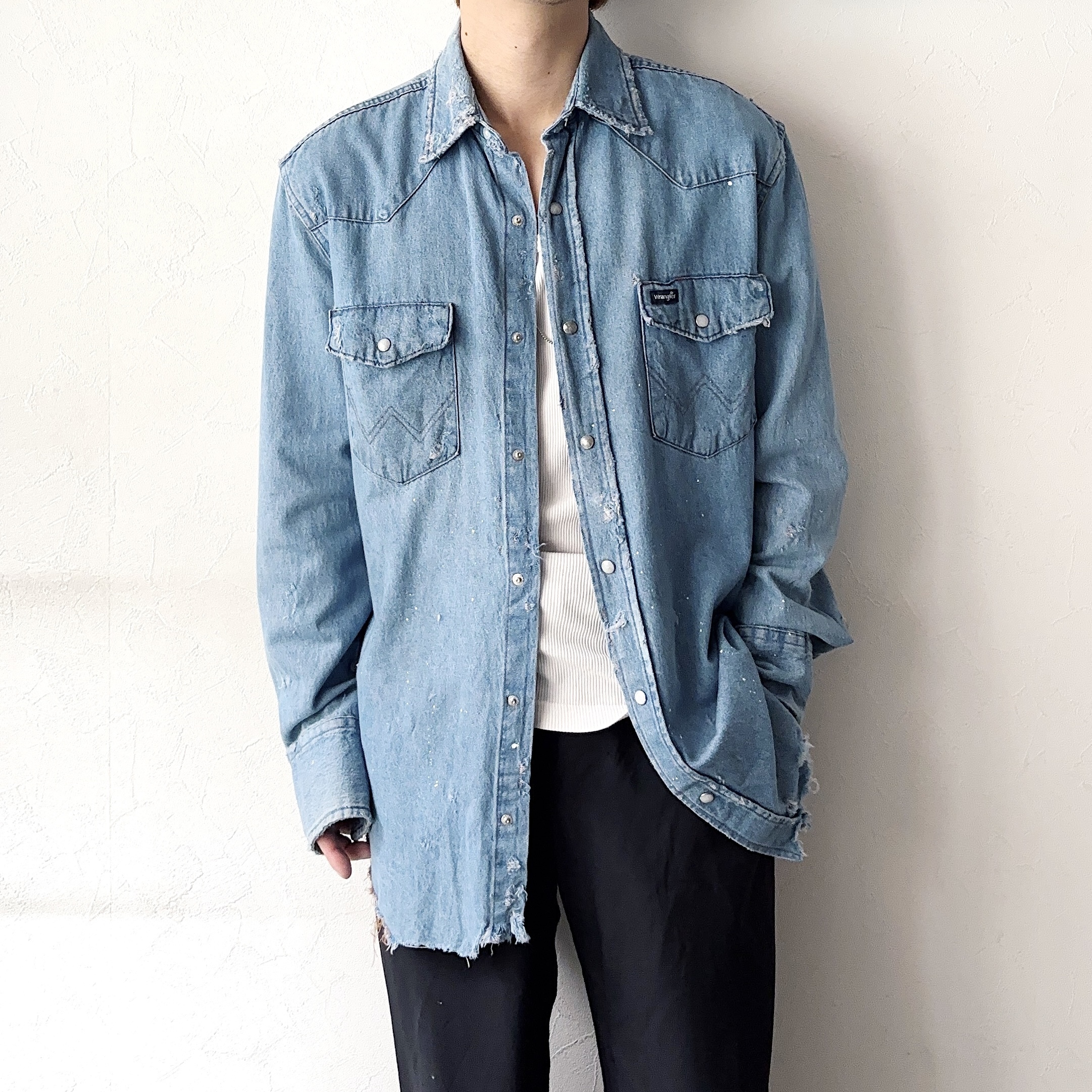 Vintage 80〜90's【Wrangler】Grunge Denim Shirt の画像 3