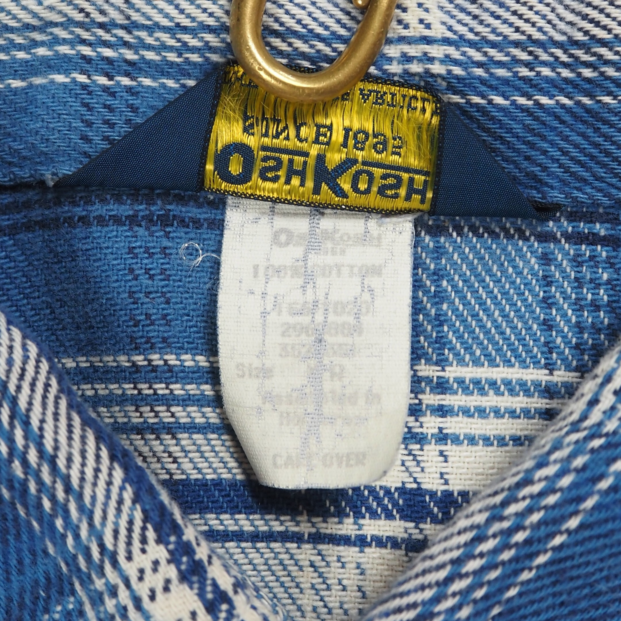 80's Osh Kosh ヘヴィネル ブルー×ホワイト XL程度 の画像 10