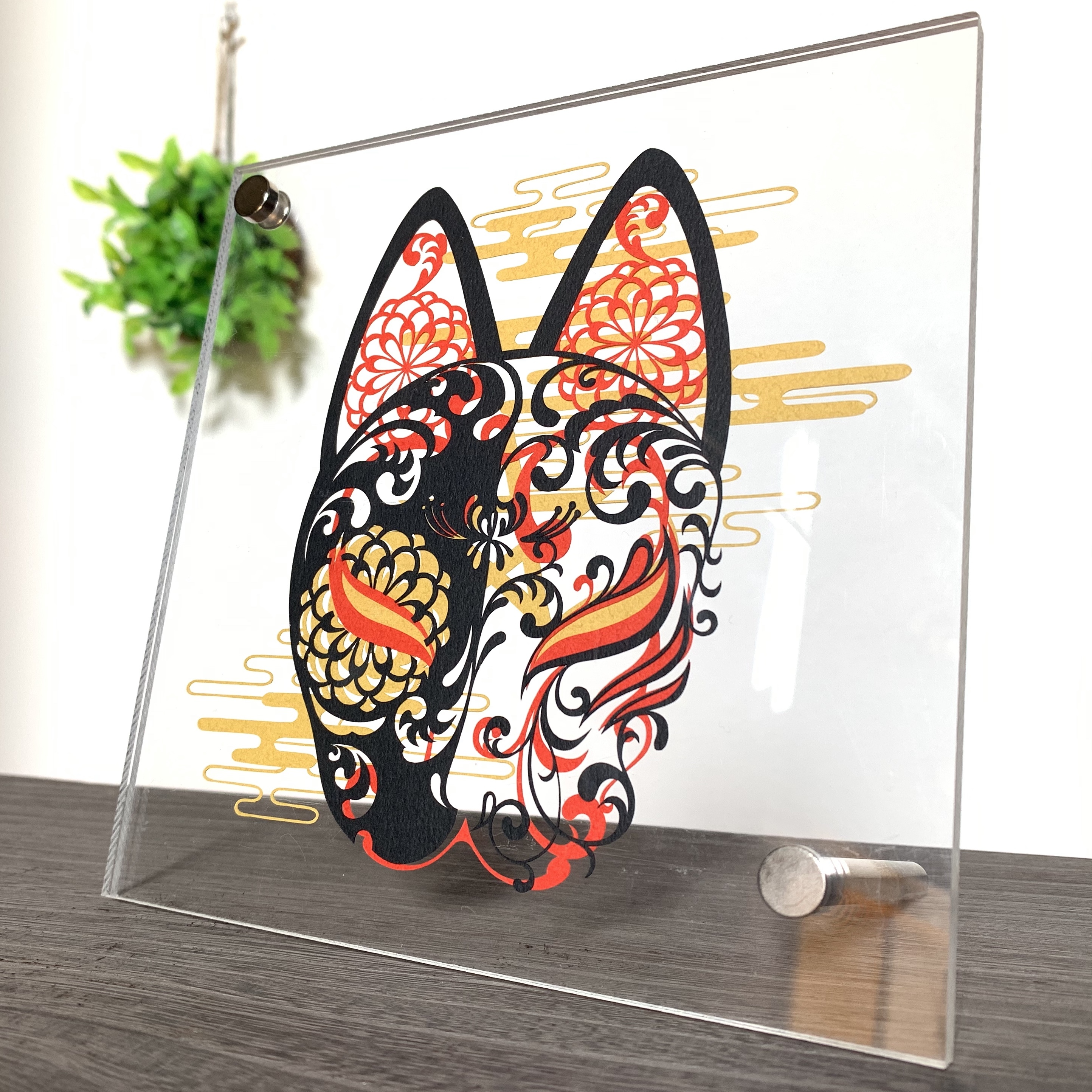 切り絵キット18 09 狐面 黒ver 祐琴 切り絵 切り絵キット18 09 狐面 黒ver 祐琴 切り絵