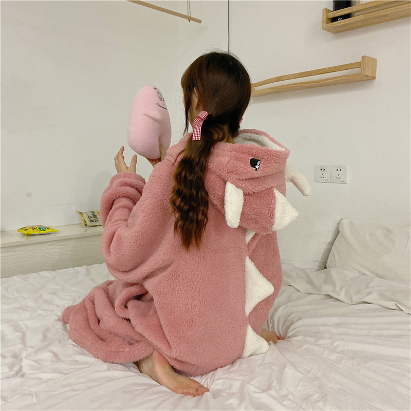 【送料無料】 即納あり ルームウェア レディース もこもこ かわいい 秋冬 パジャマ 寝巻き 部屋着 ホームウェア ワンピース ガウン モコ