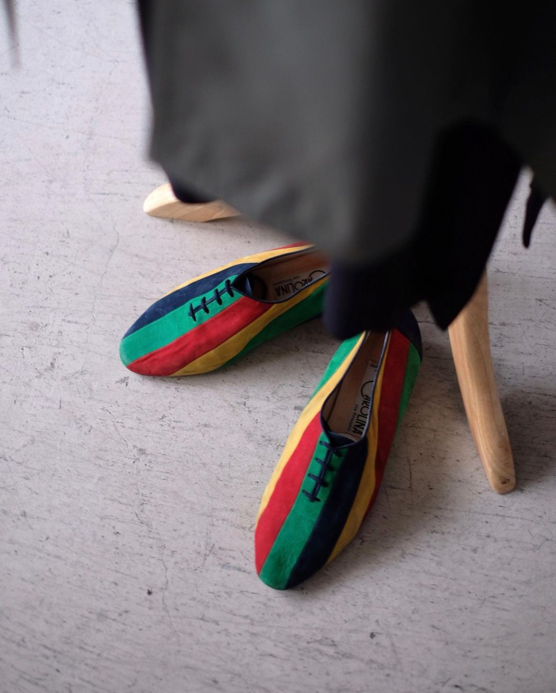 Vintage multicolored suede shoes