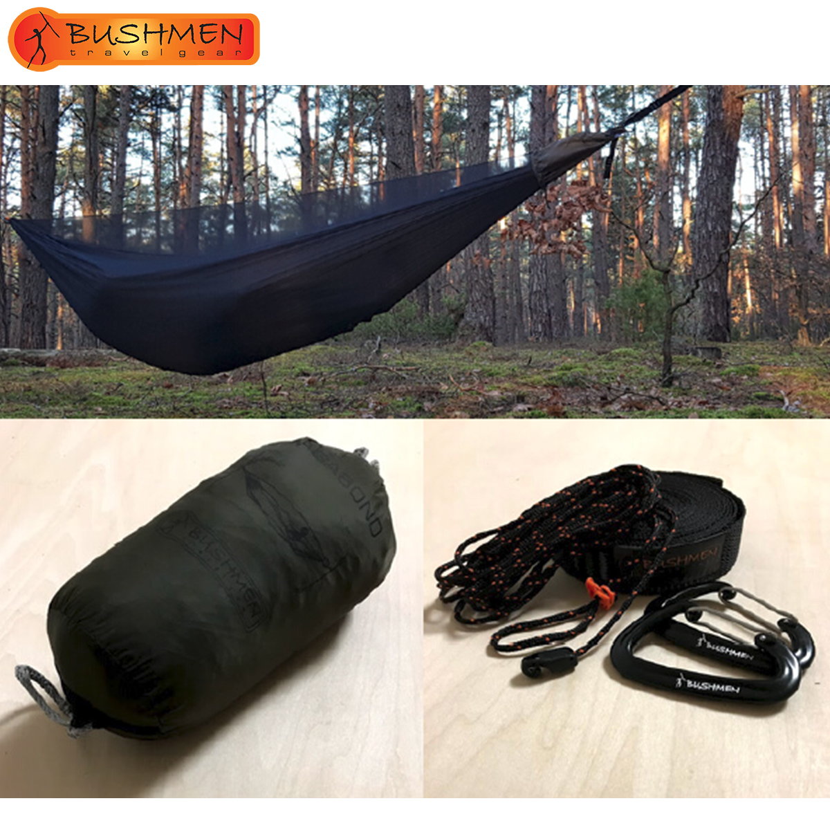 Bushmen ブッシュメン Vagabond Hammock Set ハンモック 軽量 パラシュート 蚊帳付き 自然派 キャンプ アウトドア Greenfield Od グリーンフィールド アウトドア Bushmen ブッシュメン Vagabond Hammock Set ハンモック 軽量 パラシュート 蚊帳付き 自然派 キャンプ アウトドア Greenfield Od グリーンフィールド アウトドア