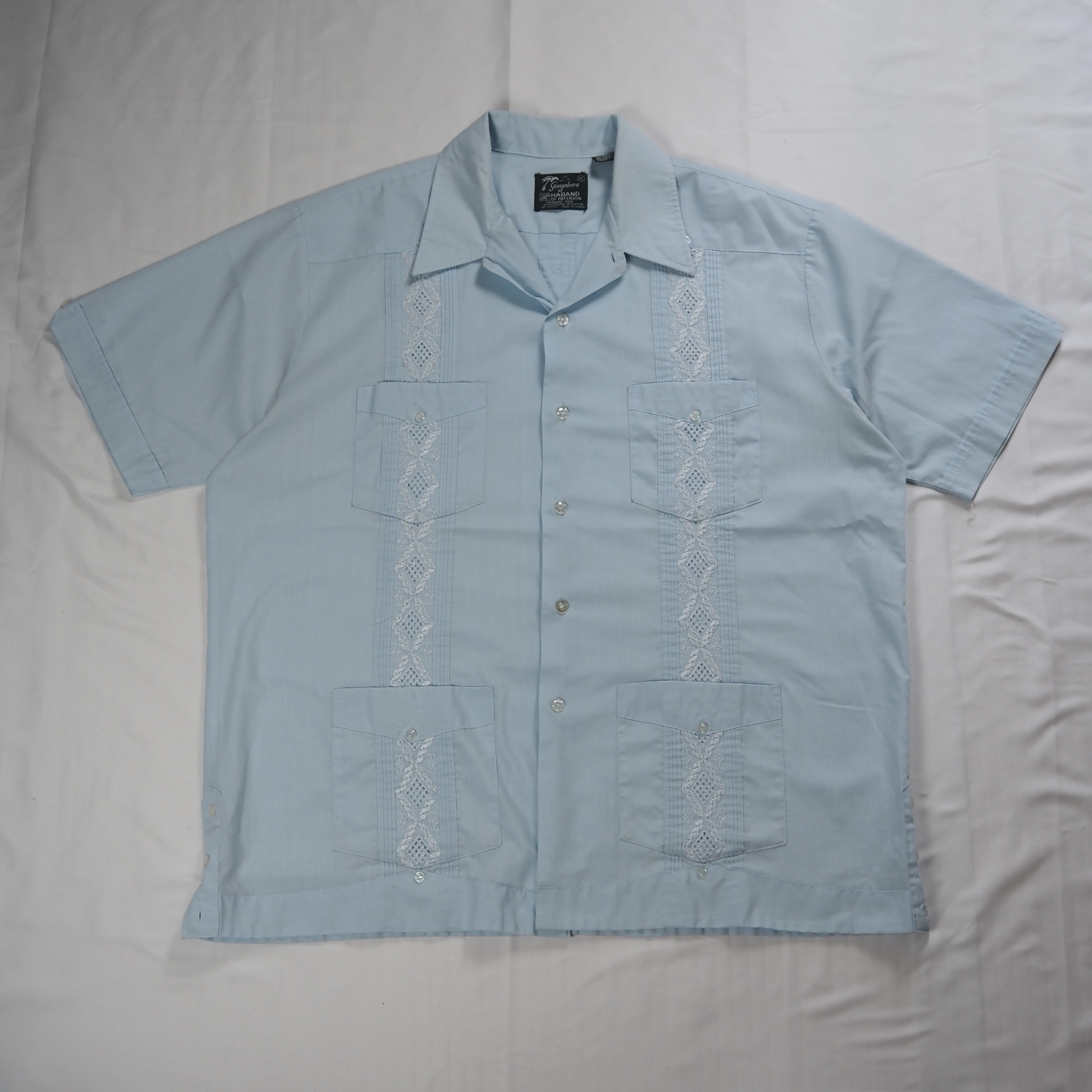 90’s Haband キューバシャツ 水色 XL