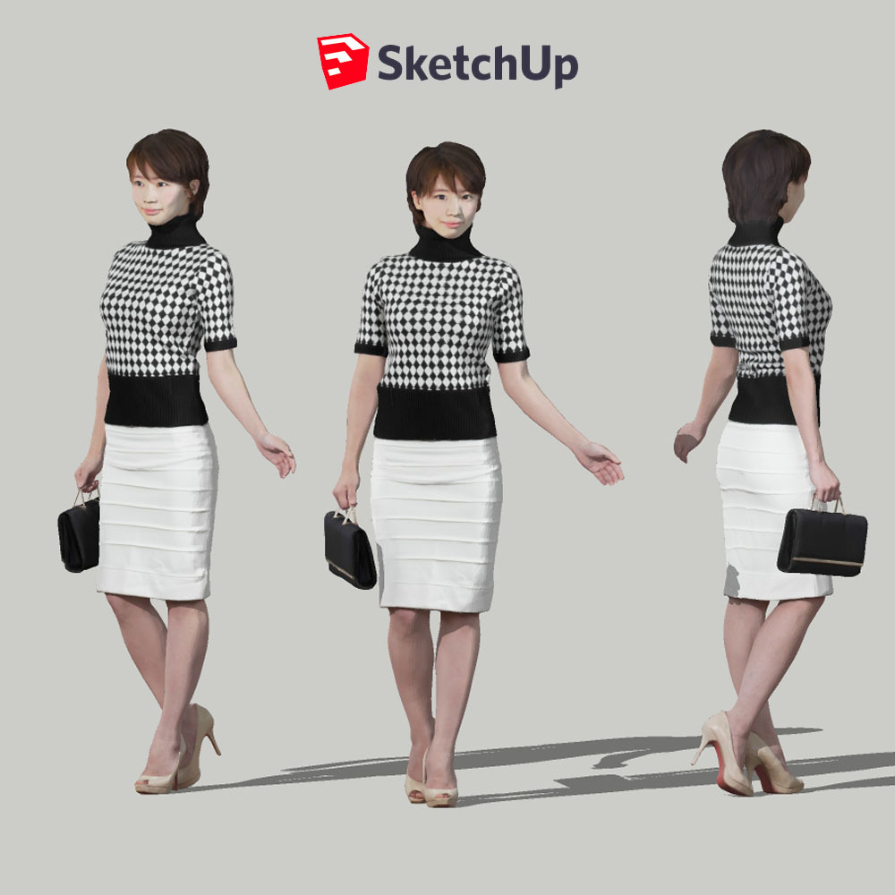 SketchUp素材 3D人物モデル ( Posed ) 025_Haru - 画像1