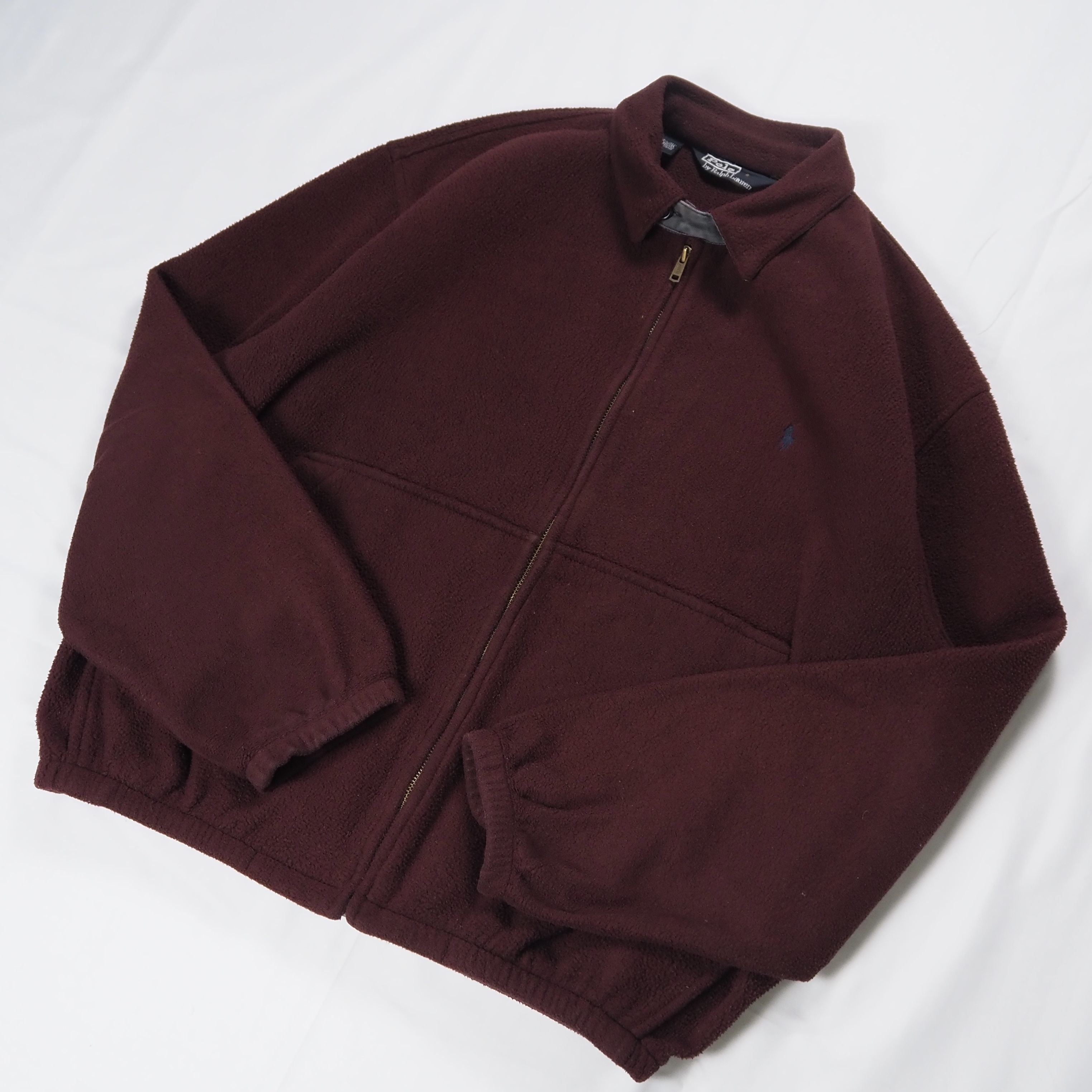 90’s Ralph Lauren フリーススイングトップ ワインレッド の画像 3