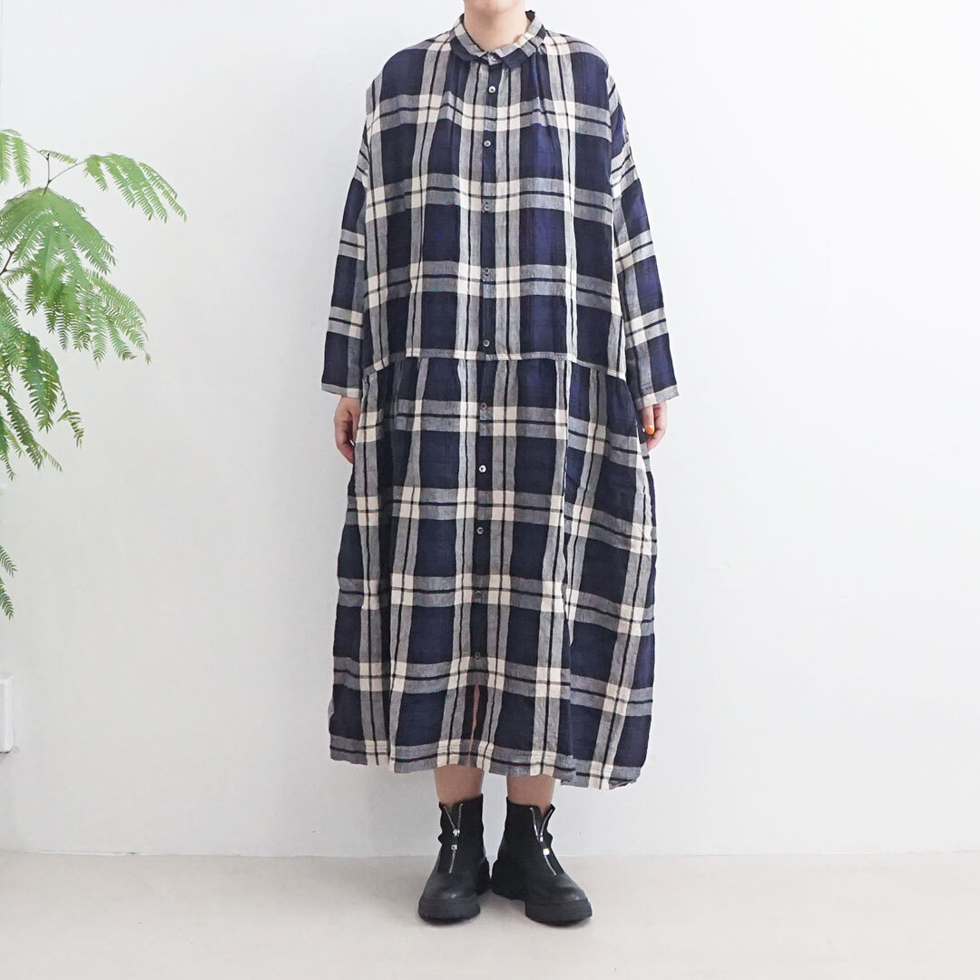 再入荷なし Ichiantiquites イチアンティークス Linen Tartan Check Dress リネンタータンチェックワンピース 品番 Es Life エスライフ