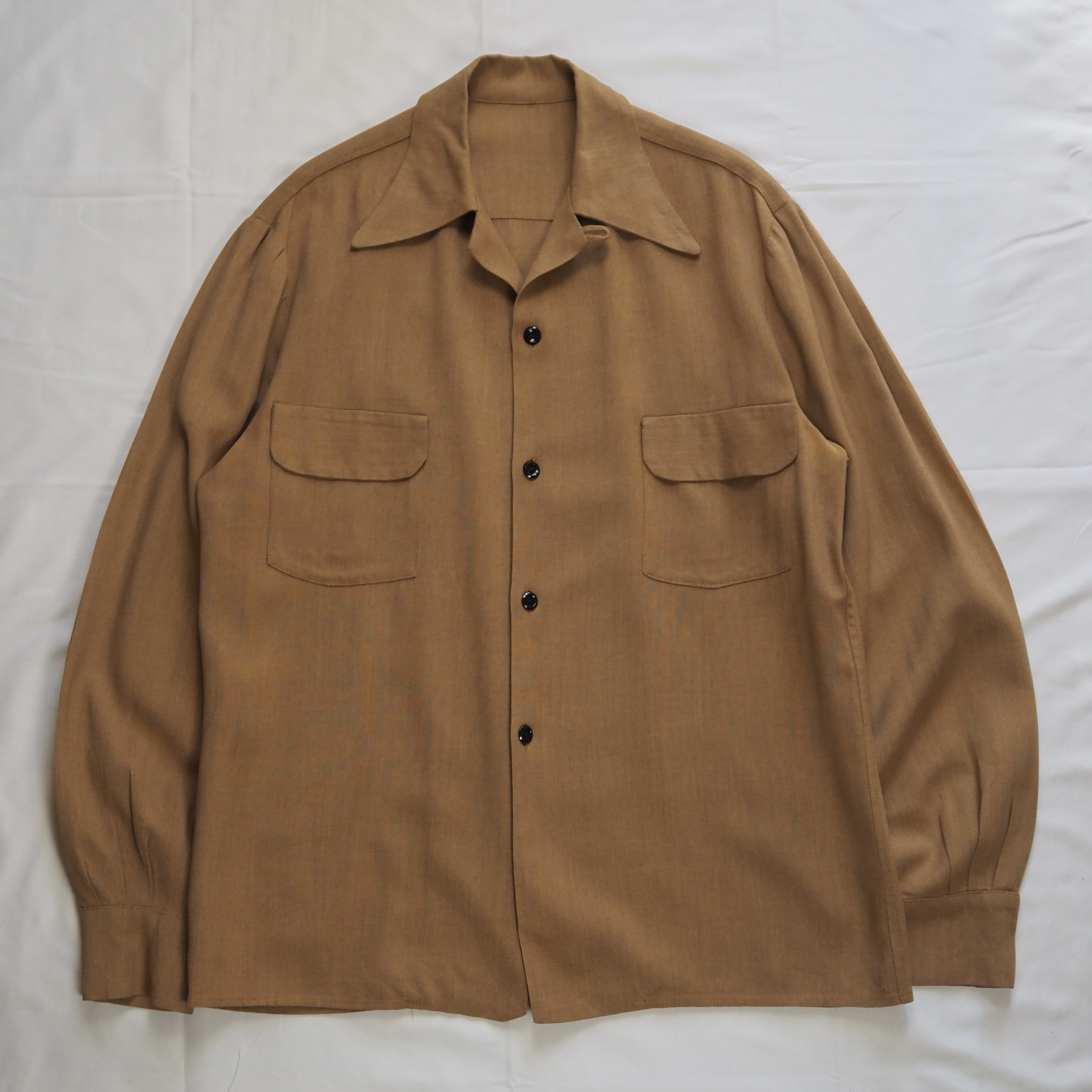 40’s-50’s レーヨンシャツ ブラウン