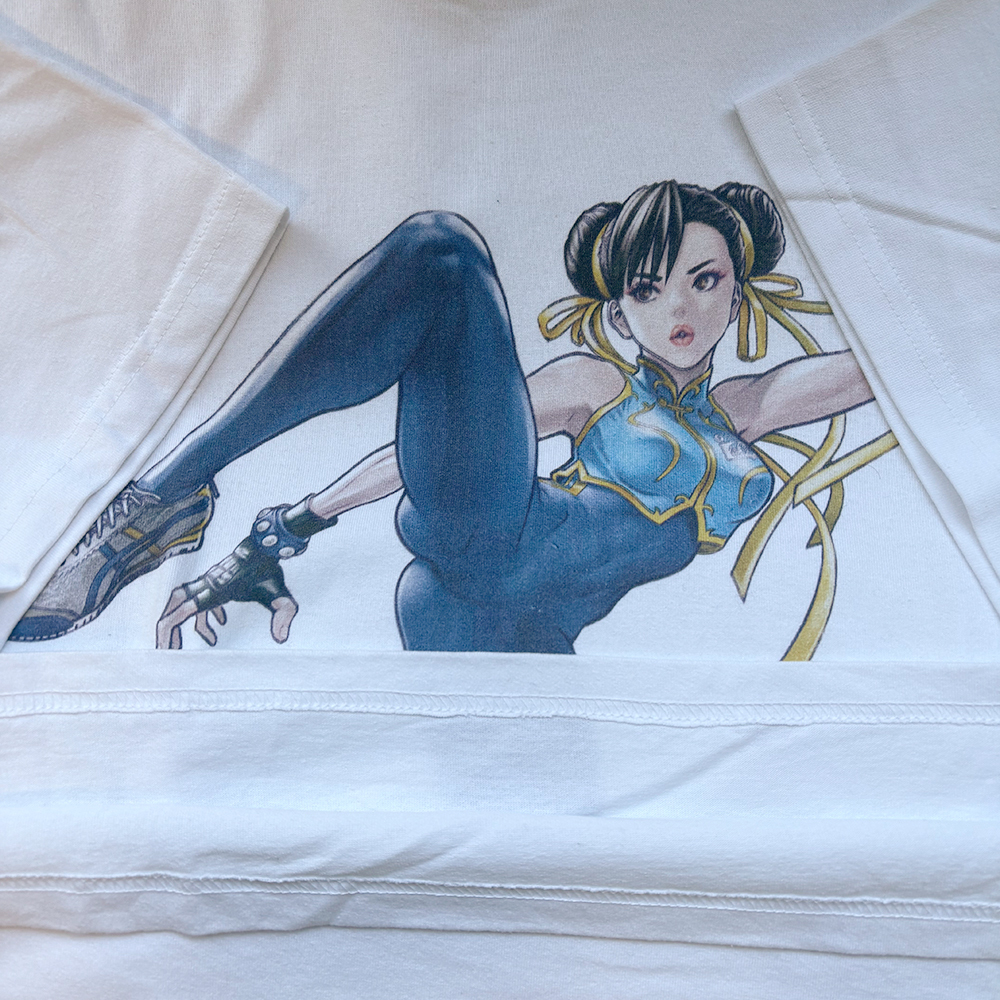 CAPCOM Street Fighter V × オニツカタイガー × 漫画家桂正和 春麗【古着/Tシャツ/格闘ゲーム/希少品/非売品/ASK品】