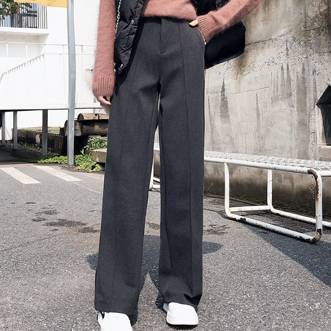 3色 パンツ 秋冬 きれいめ レディース ワイドパンツ ロング丈 無地 ハイウエスト ファスナー ポケット 白 ホワイト 茶色 ブラウン 灰色 グレー オフホワイト 大人カラー 大人可愛い きれいめ