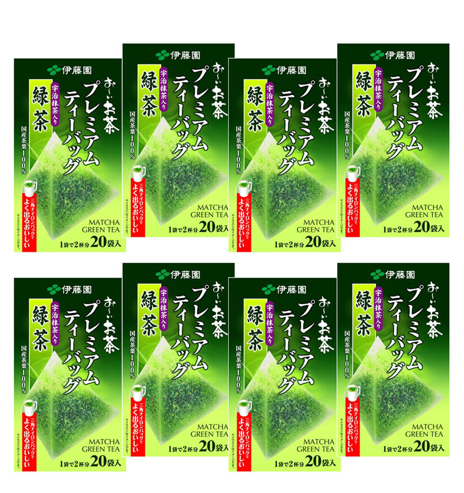 伊藤園 お いお茶 プレミアムティーバッグ 宇治抹茶入り緑茶 20袋 8箱
