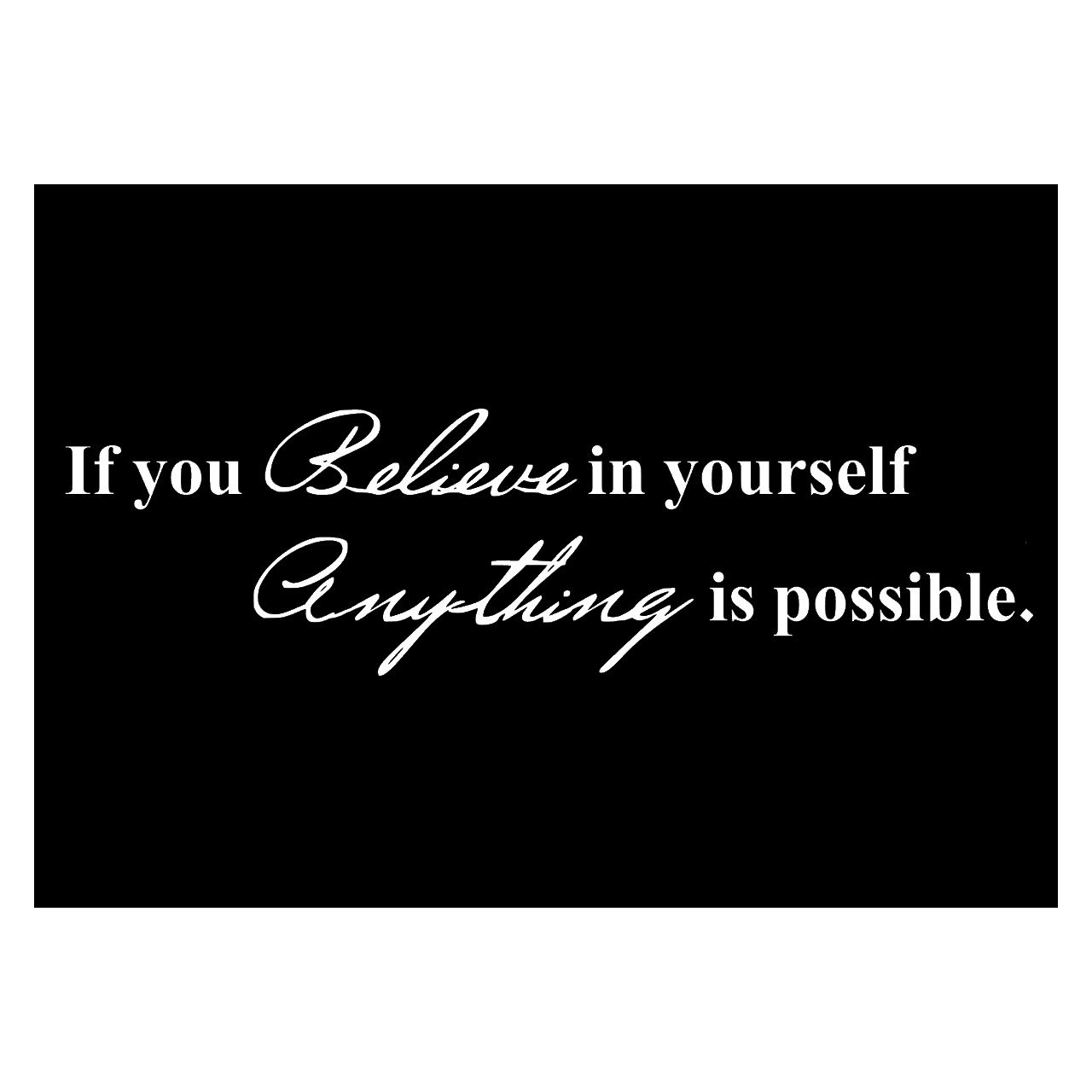 ウォールステッカー 英字 名言 白 光沢 ウォールステッカー If You Believe In Yourself 書斎 仕事場 内装 レストラン Iby アイバイ ウォールステッカー 通販