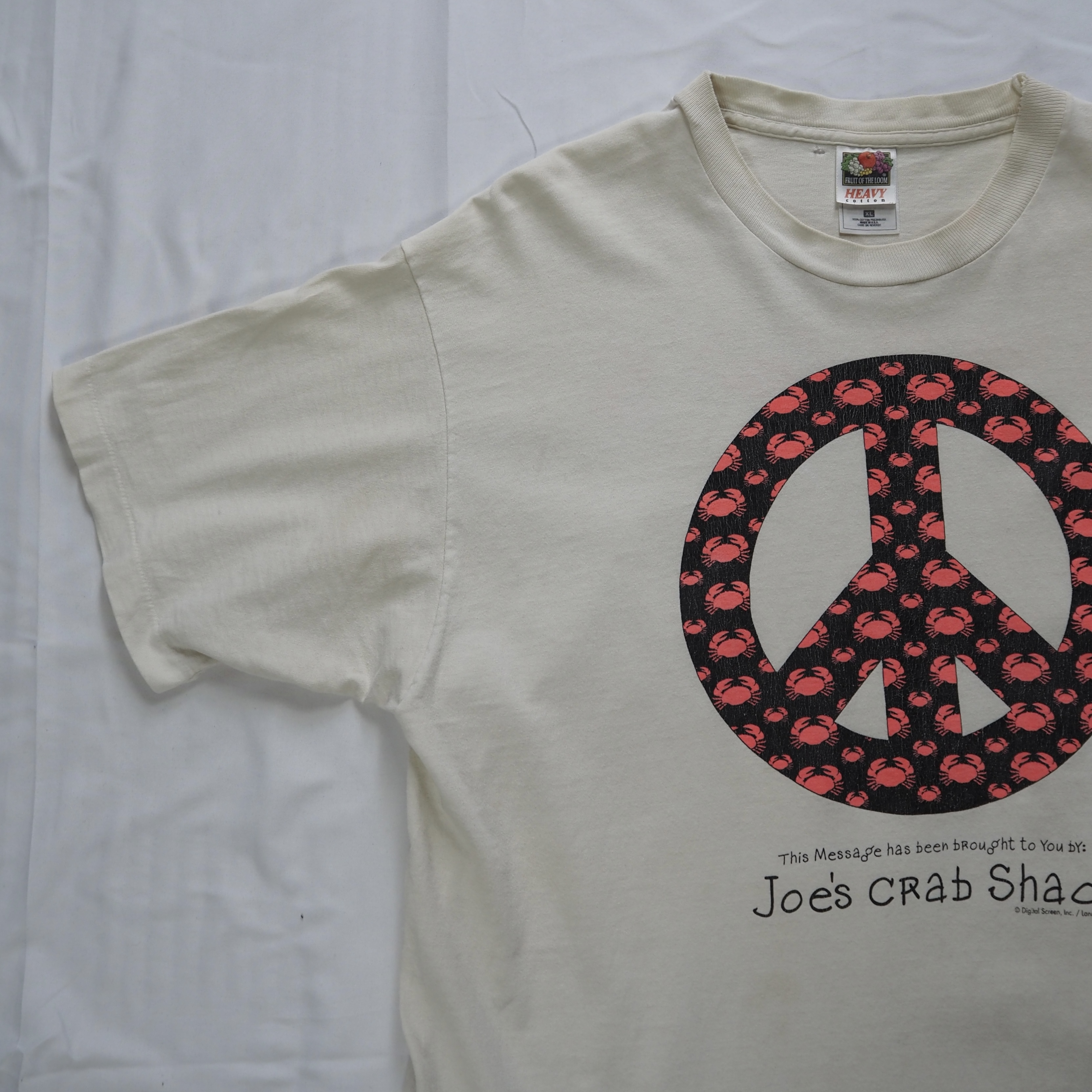 90’s Fruits of the loom ピースマークTシャツ XL の画像 4