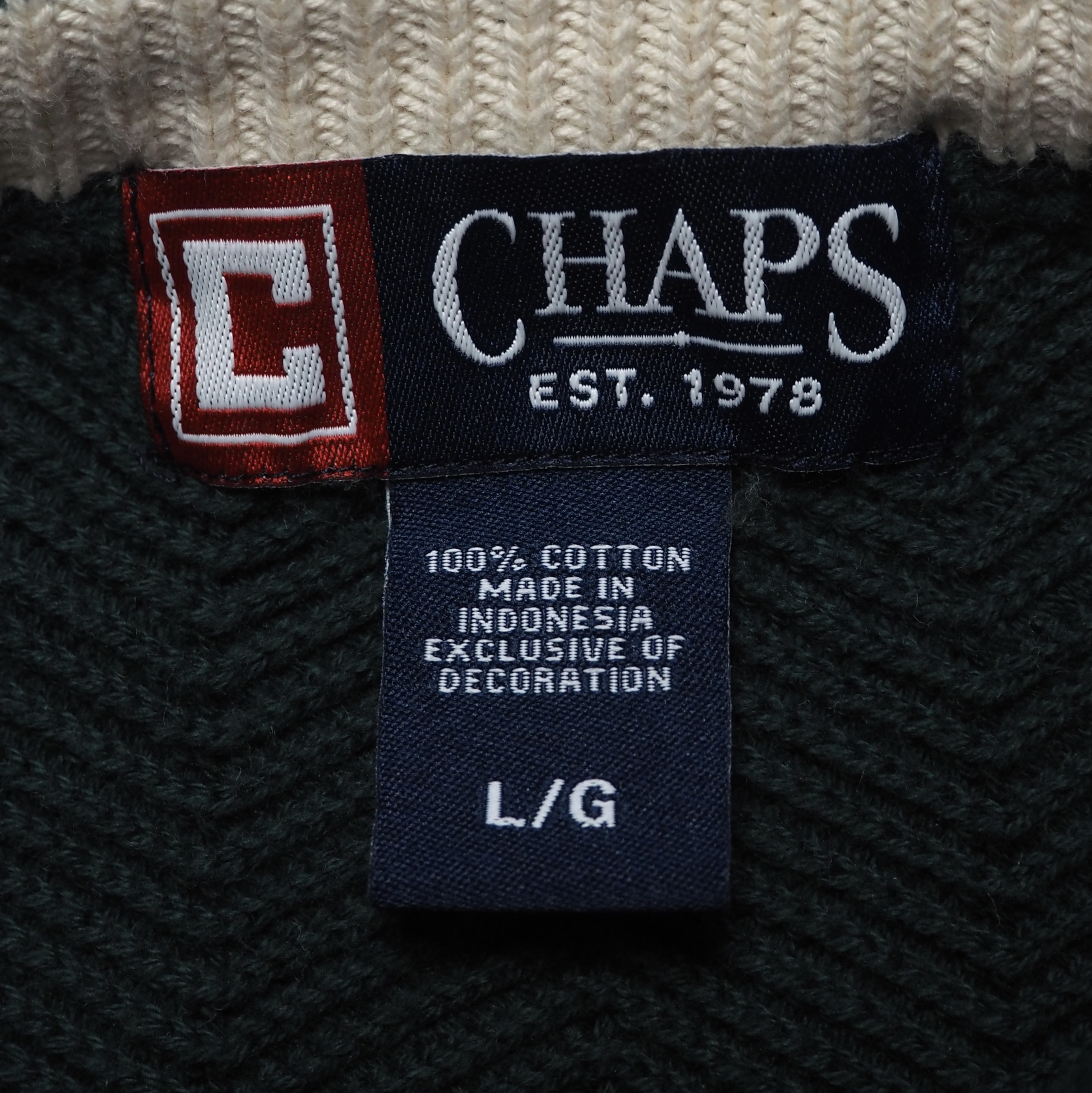 Chaps コットンニット グリーン Lサイズ の画像 8