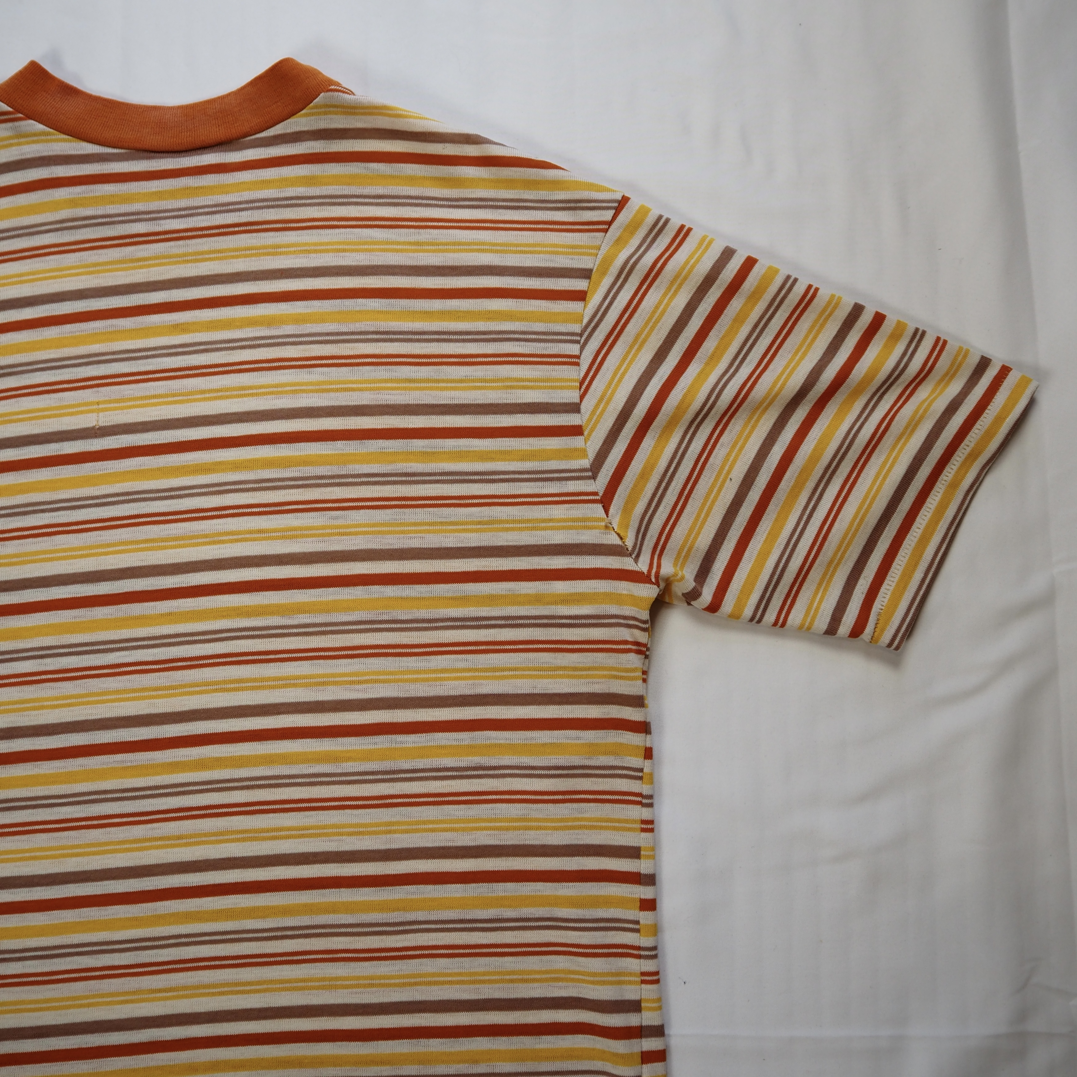 70’s-80’s ボーダーTシャツ オレンジ Mサイズ程度 の画像 14