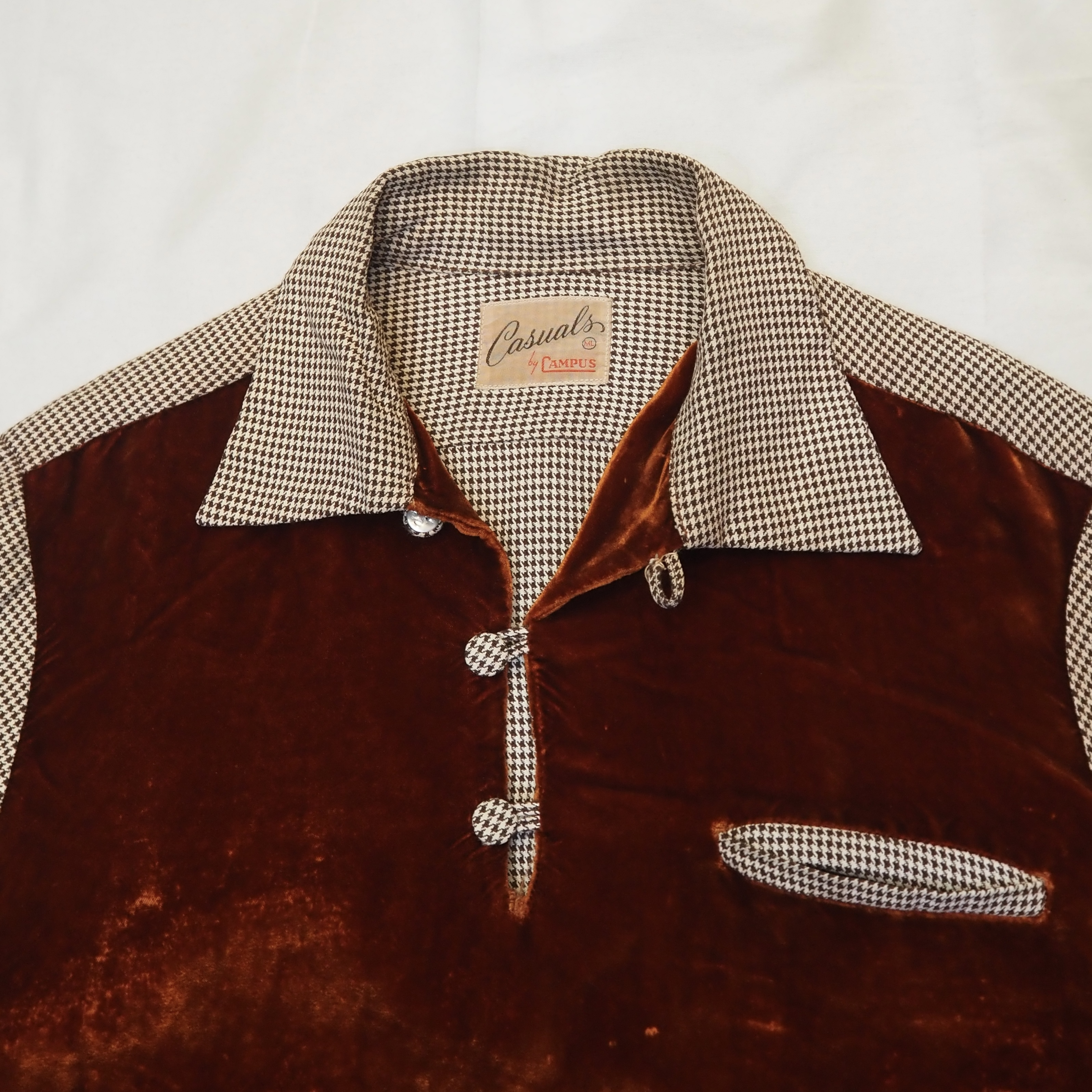 50’s Campus リブシャツ Rayon × Velvet の画像 6