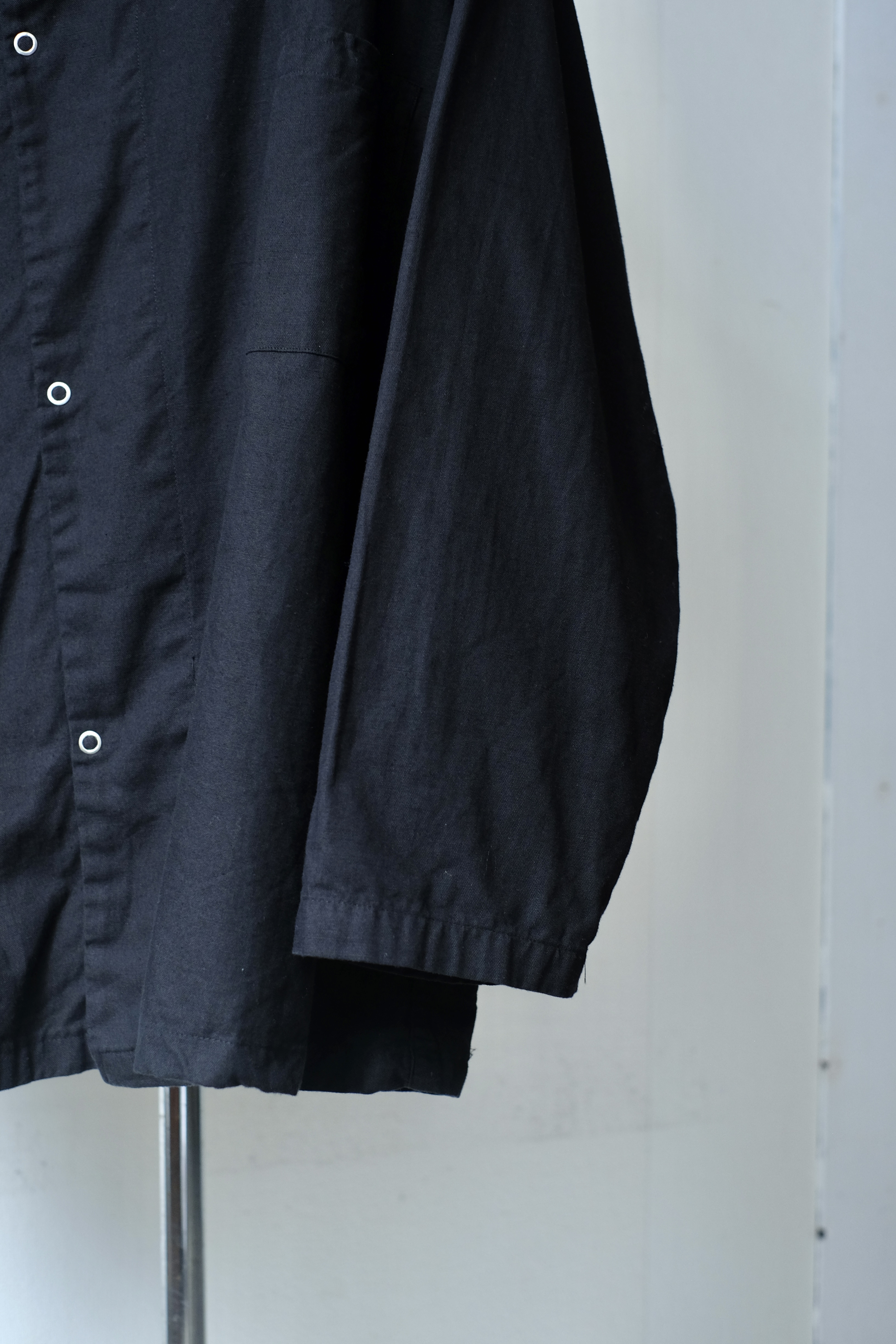 50s US army no collar pajama shirt “黒染め” の画像 9
