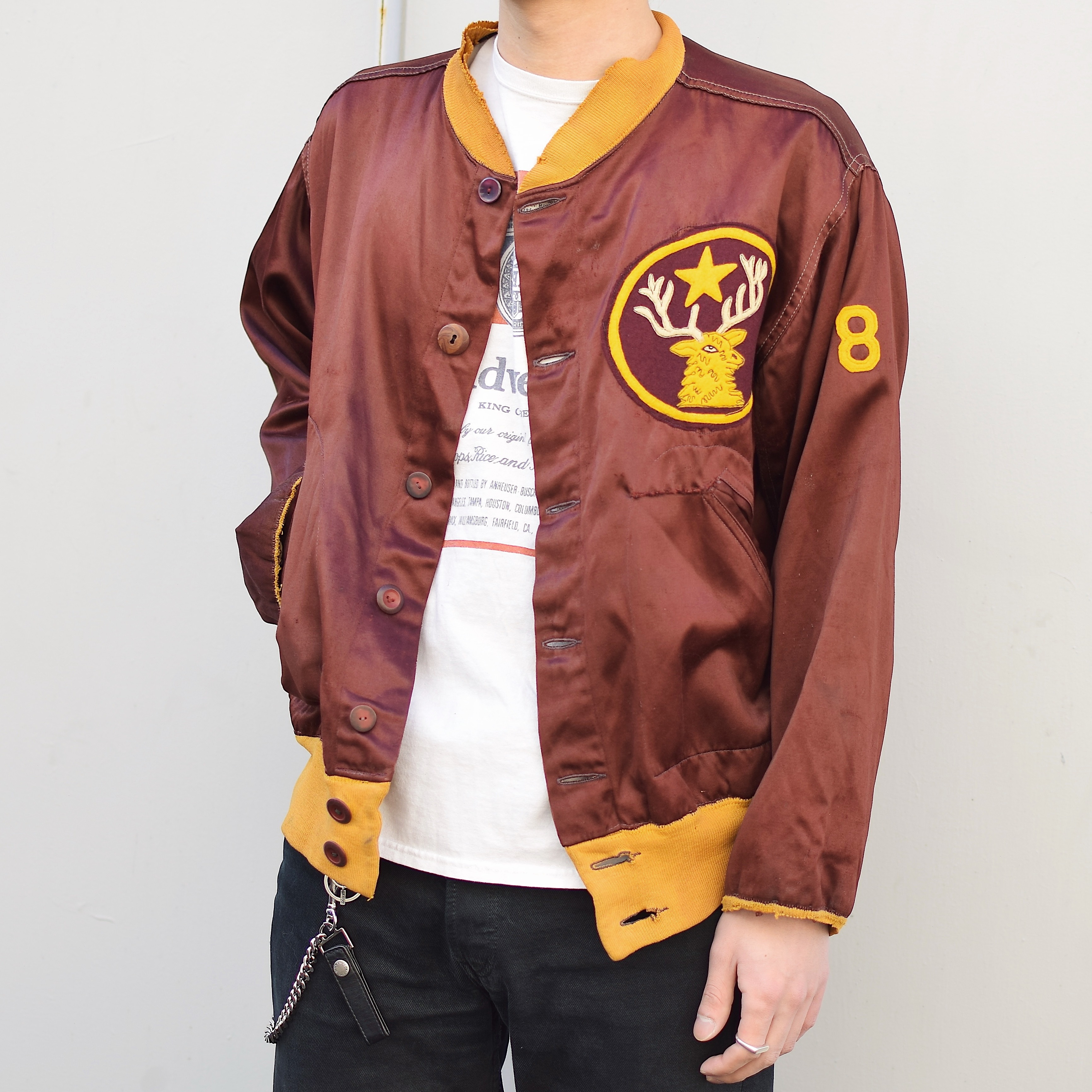 Vintage 40's【Wilson】"Bucks" Grunge Satin Jacket の画像 3
