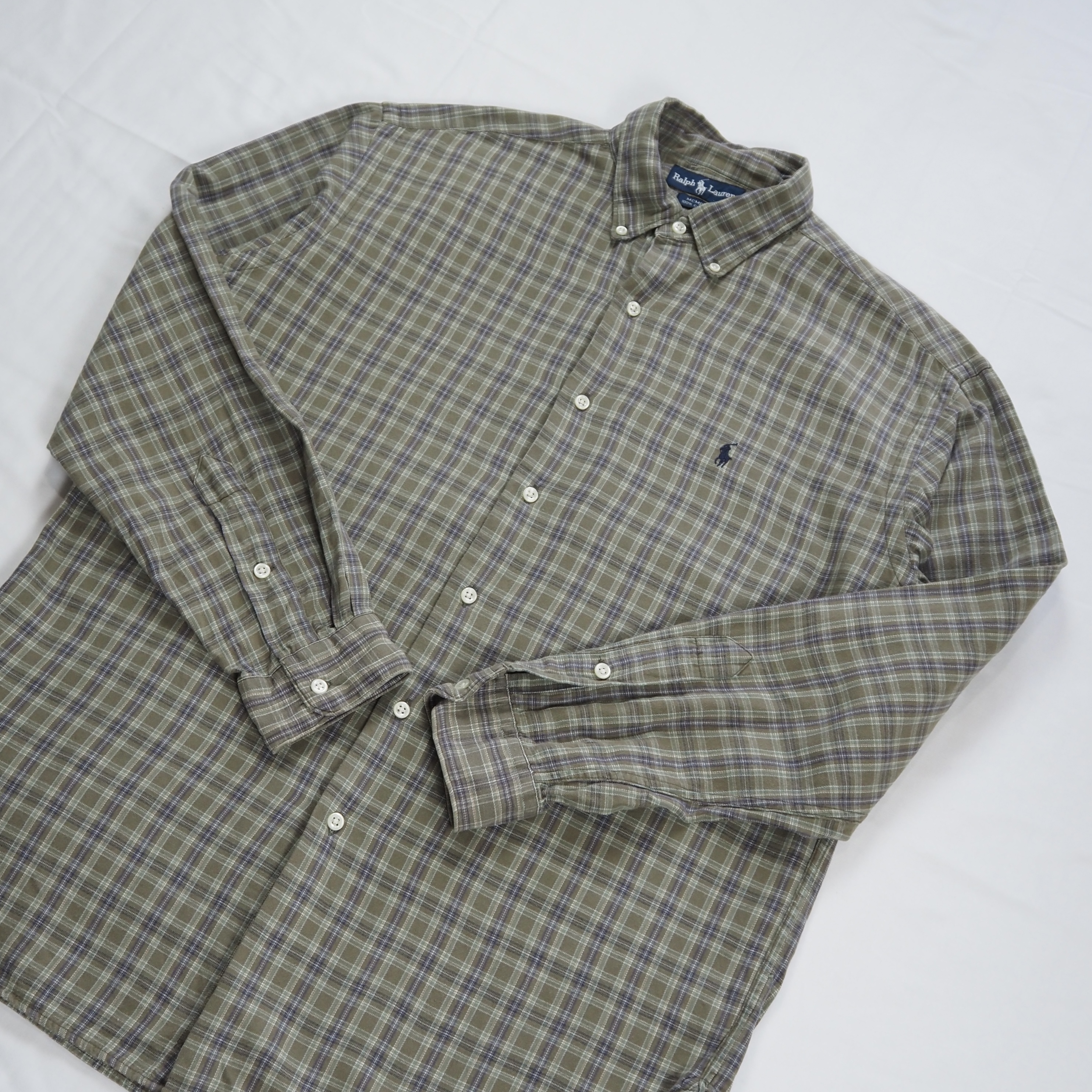 90’s Ralph Lauren ライトフランネルシャツ Mサイズ の画像 3