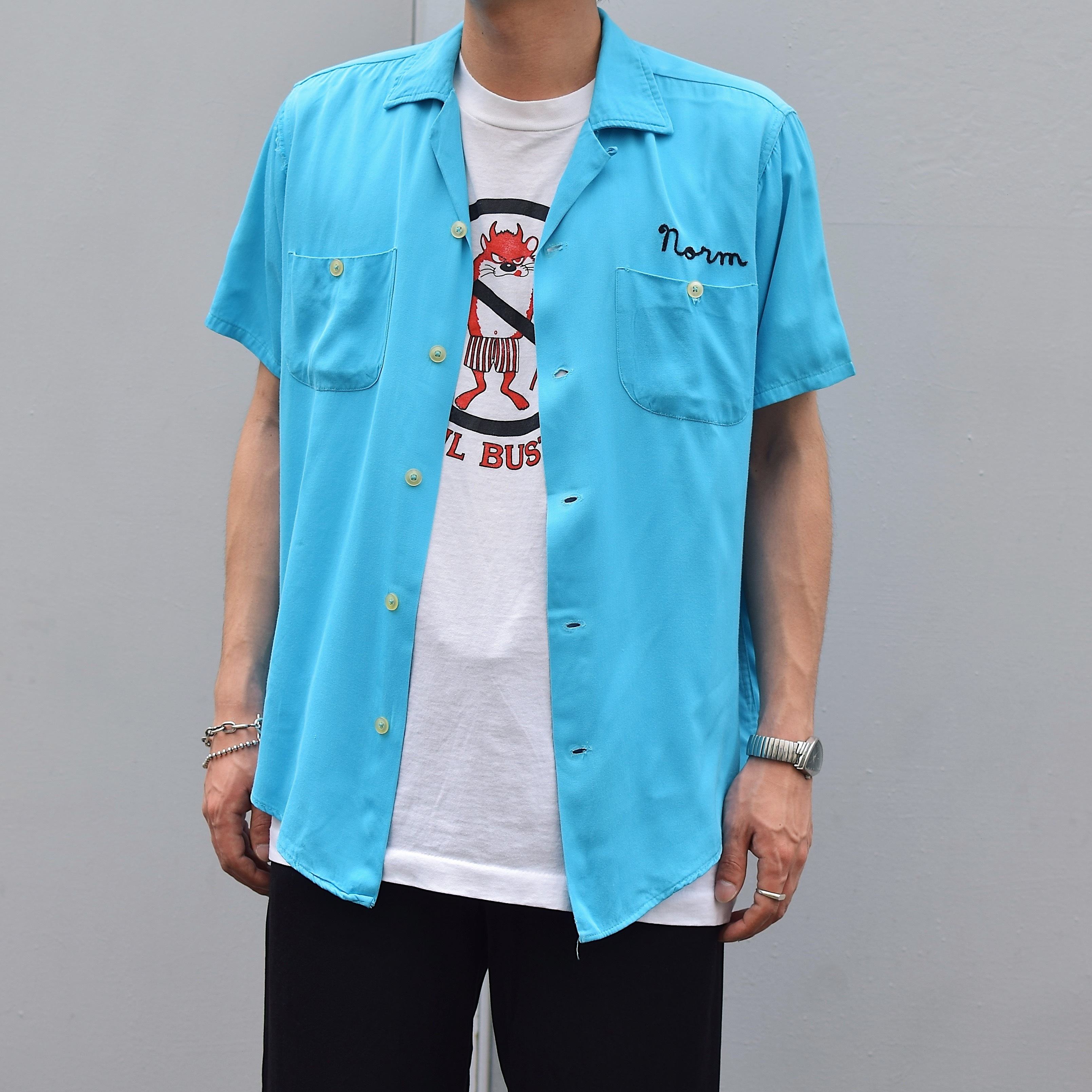 Vintage 60's【The TOPP SCORE】"Heights AirControl Rebels" Rayon Bowling Shirt の画像 3