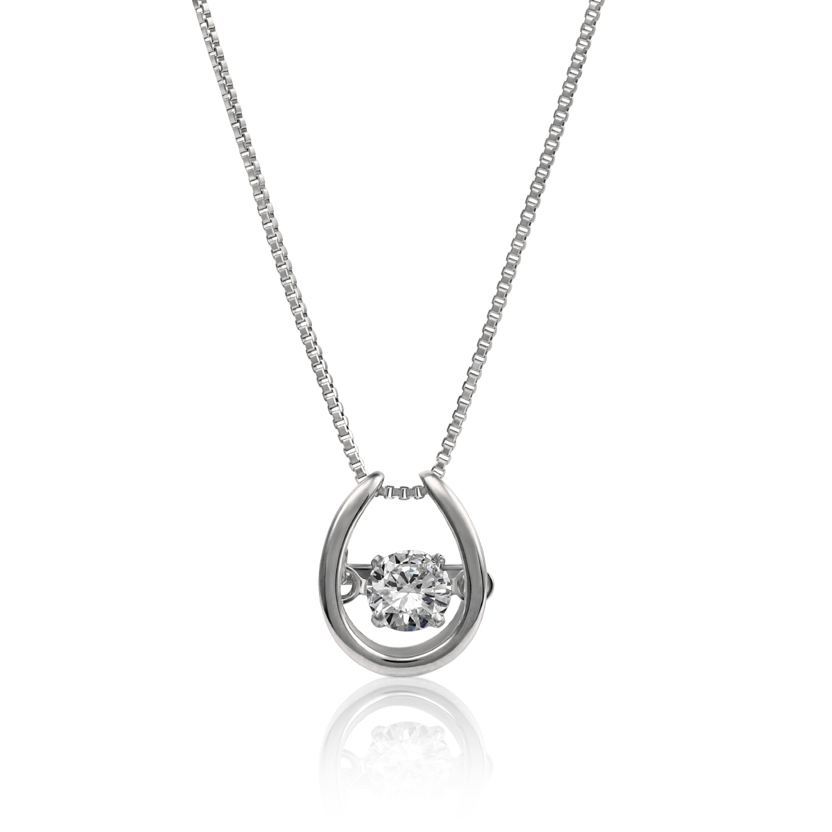 【S09】0.15ct 馬蹄ダンシングストーン【ダイヤモンドネックレス】【HP-0003】