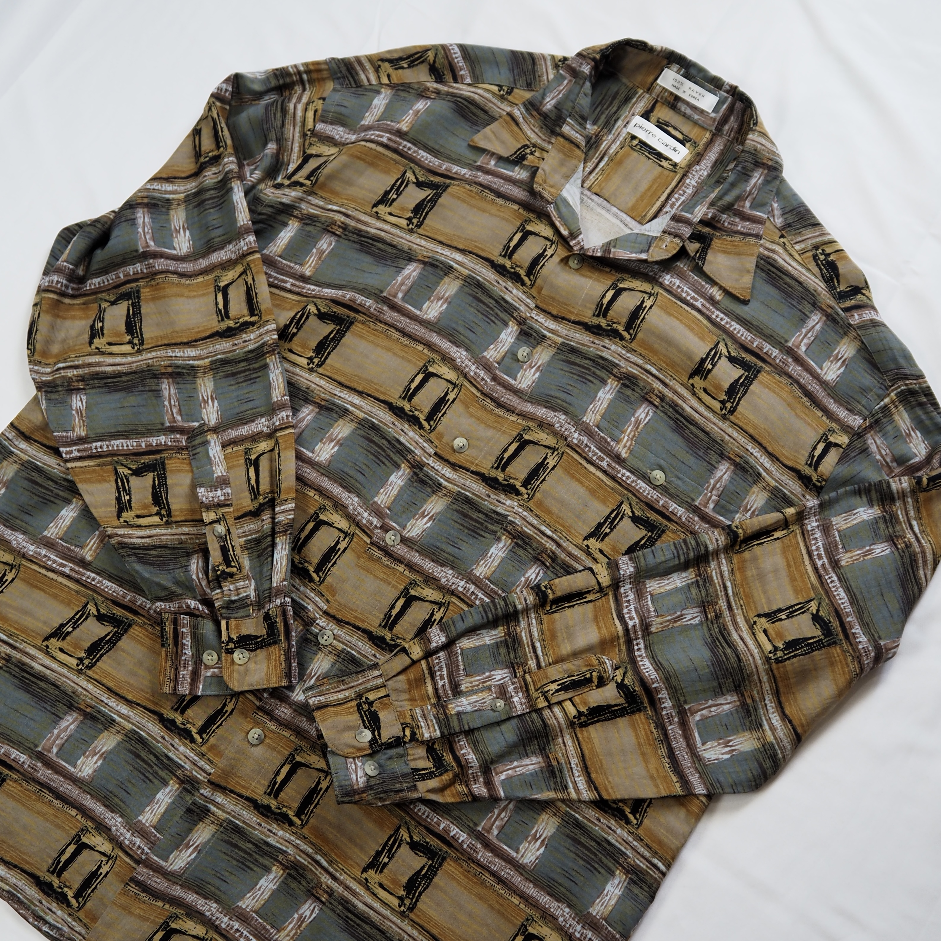 00’s Pierre Cardin 長袖レーヨンシャツ の画像 4
