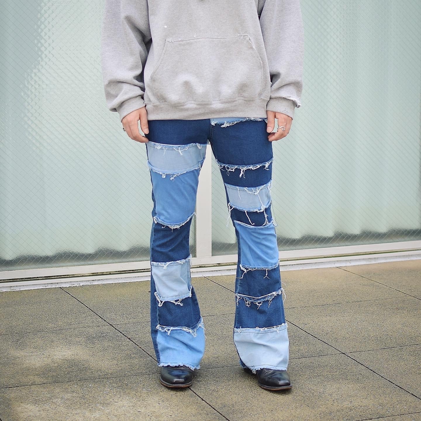 Vintage Patchwork Flare Denim Pants の画像 3