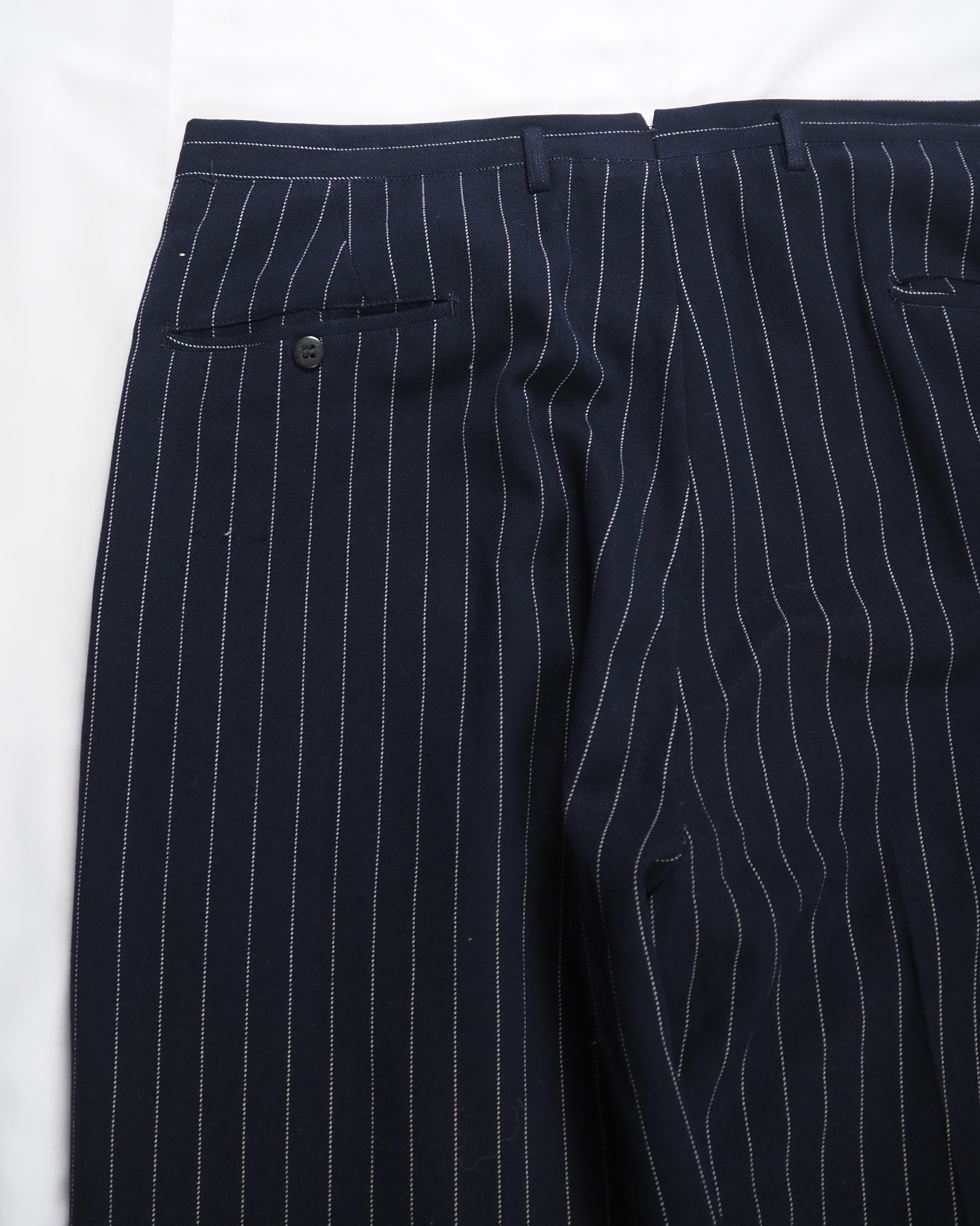 50’s Wool Slacks ストライプ ネイビー×ホワイト の画像 13