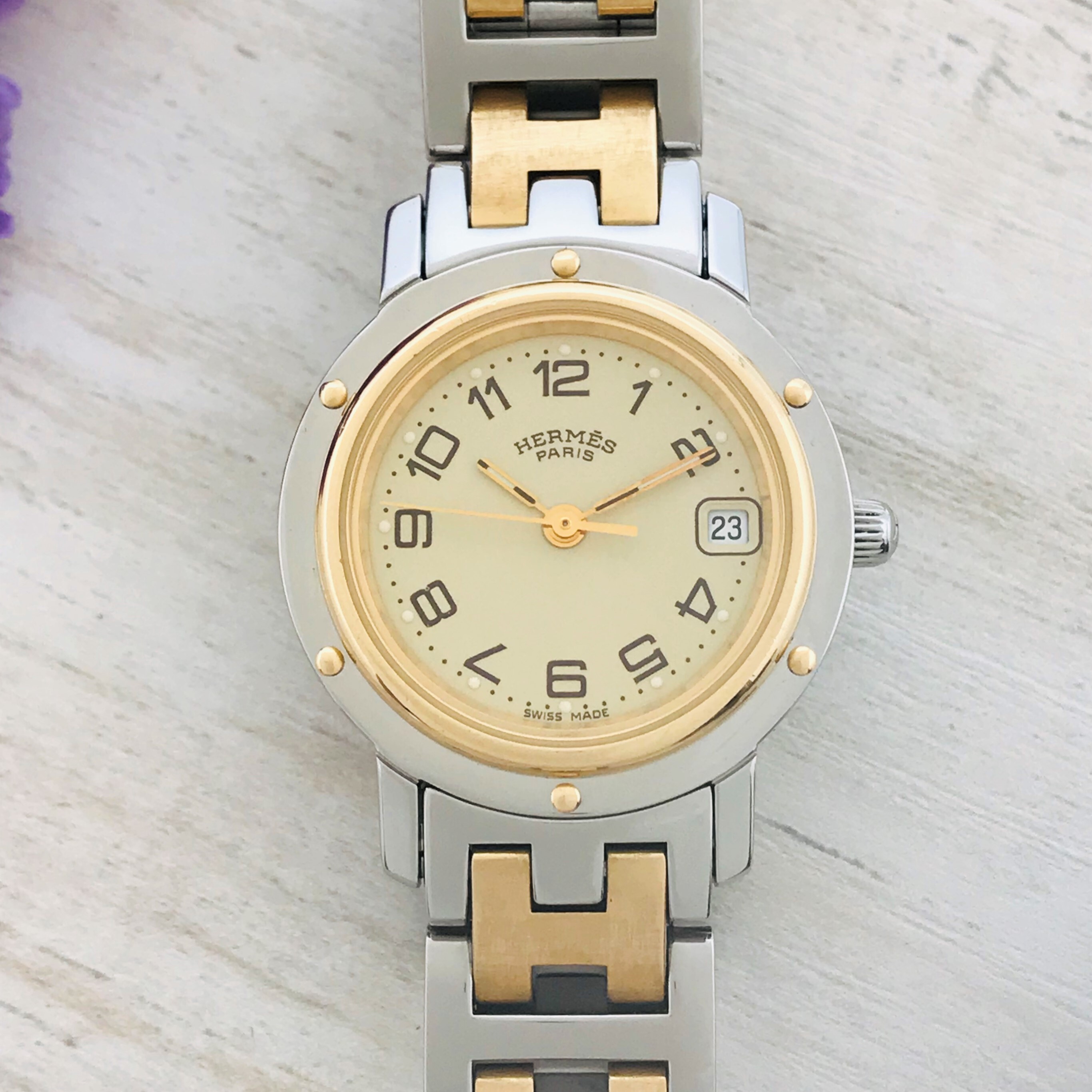 動作保証付 HERMES エルメス クリッパー コンビ レディース 腕時計 | Masaco Vintage （マサコ ヴィンテージ ）腕時計