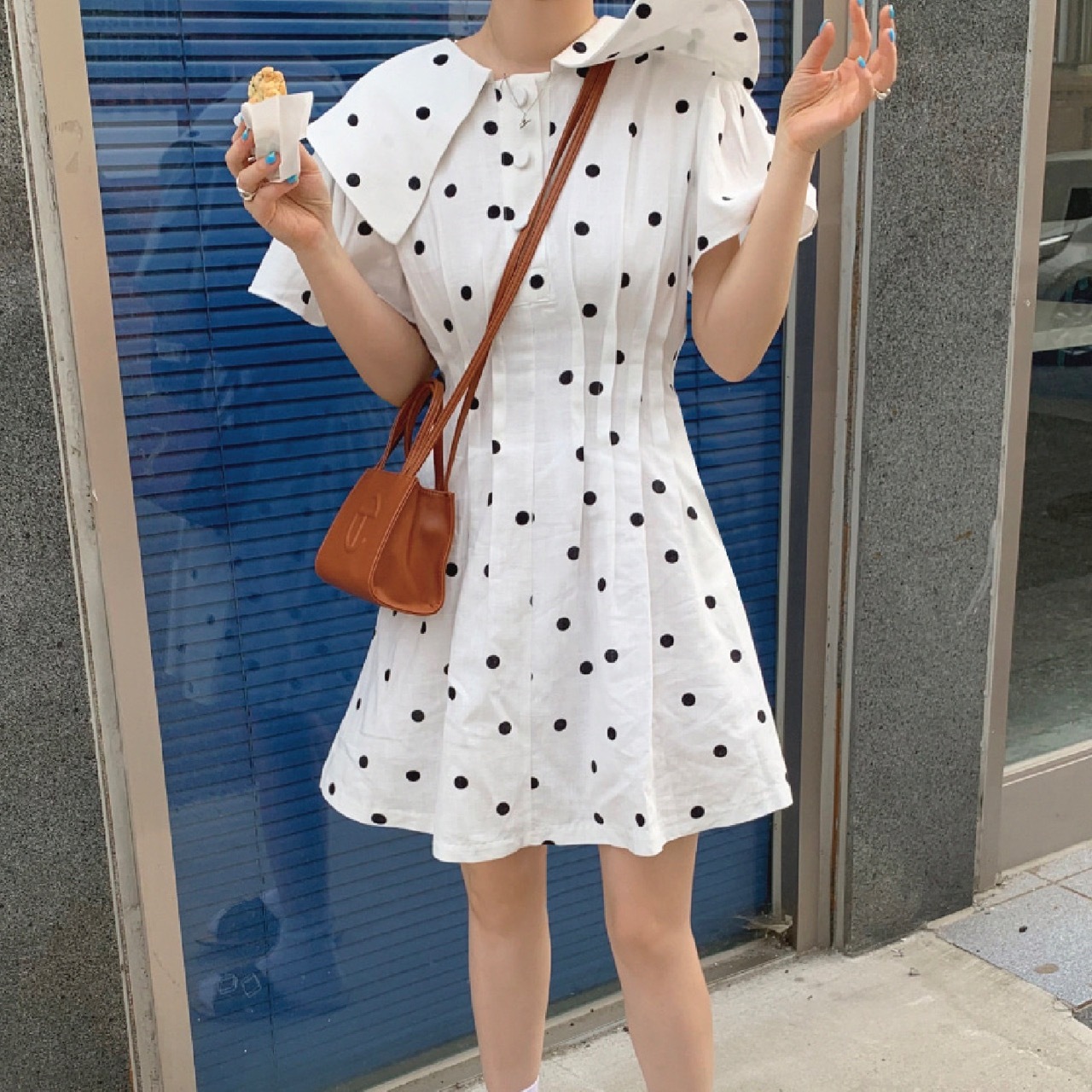 ラブリーレトロドットワンピース Heart Seoul