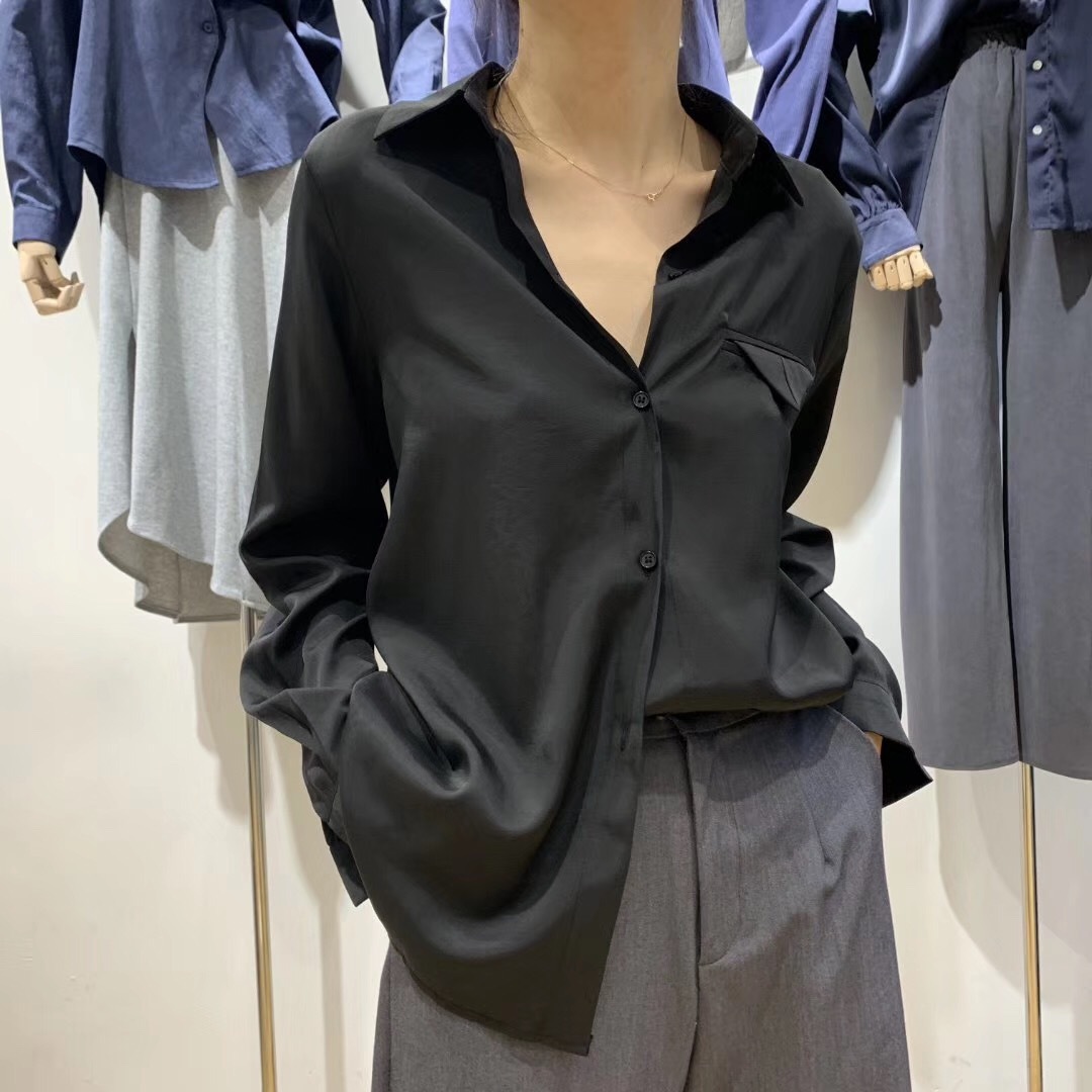 シャツ レディース トップス ブラウス コットン きれいめ シンプル こなれ感 長袖 韓国 春 秋 Vネック 白シャツ 大人 かっこいい シャツ ブラウス コーデ オフィス 通勤 スタイル 10代 代 30代 40代 50代 カラバリ 無地 開襟 長袖 ホワイト