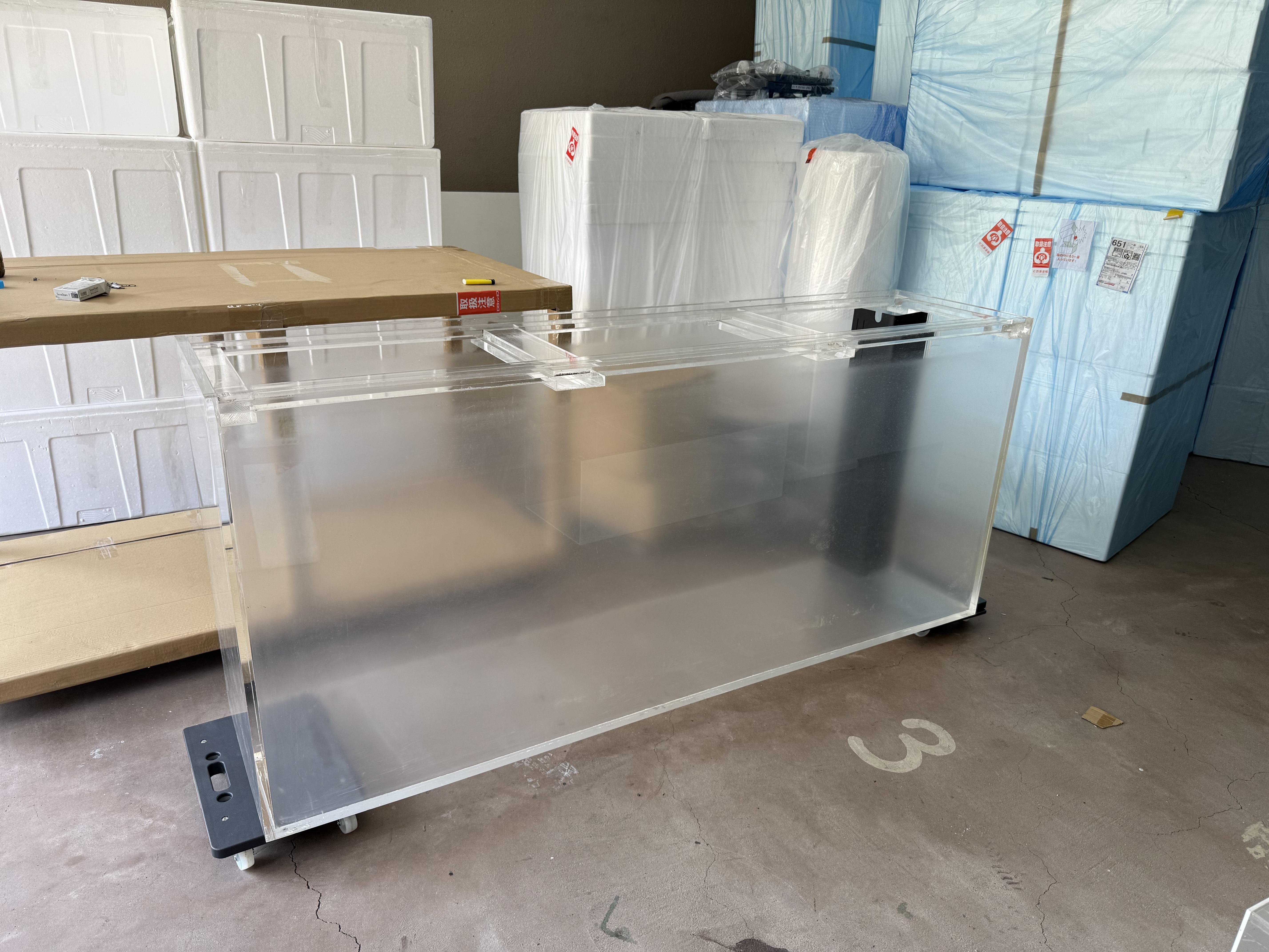 中古水槽　1800×450×800 オーバーフロー仕様　水槽のみ　店頭引取or納品