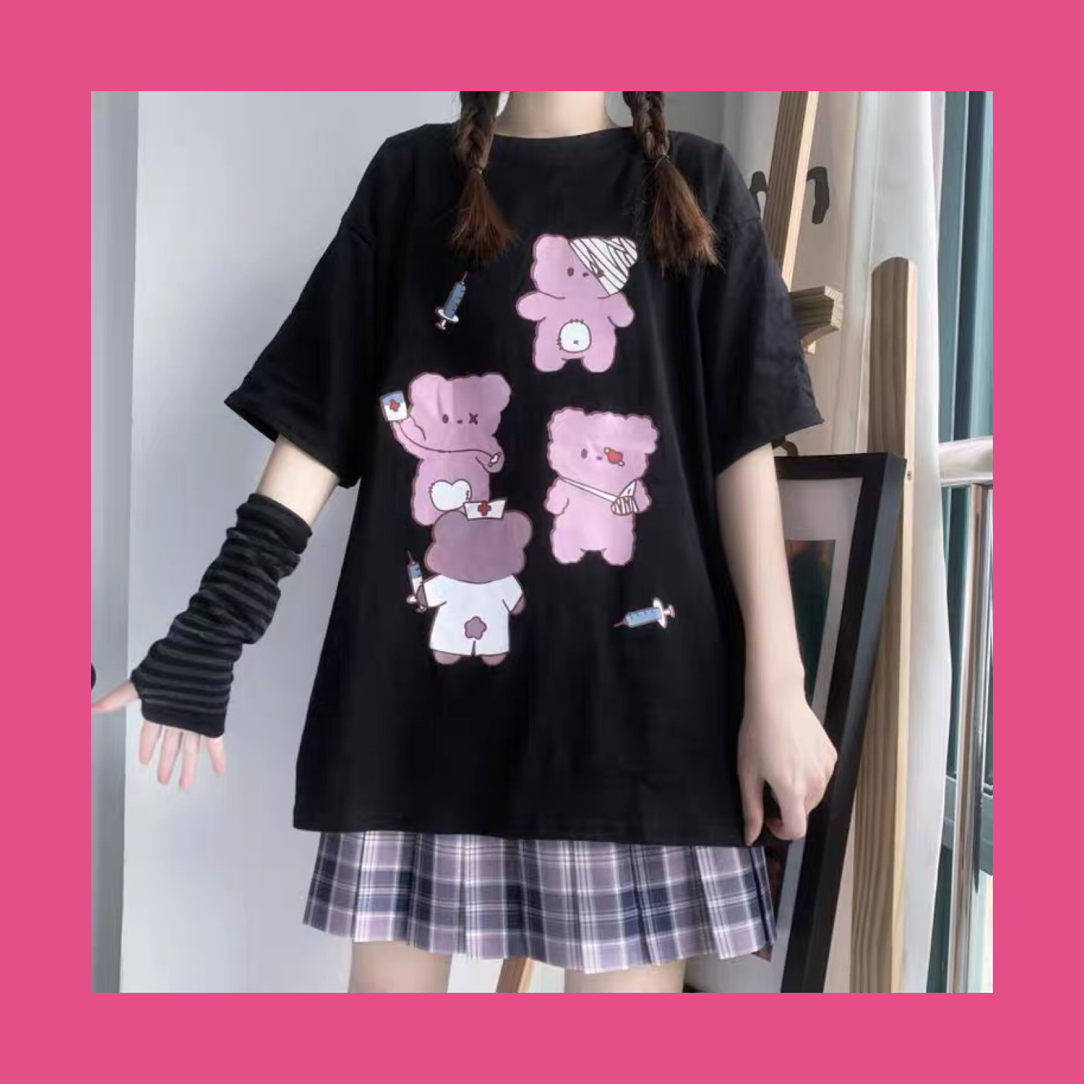 お取り寄せ 大き目サイズ ゆめかわ 治療中 くまちゃん Tシャツ 半袖 Louis Lover お取り寄せ 大き目サイズ ゆめかわ 治療中 くまちゃん Tシャツ 半袖 Louis Lover