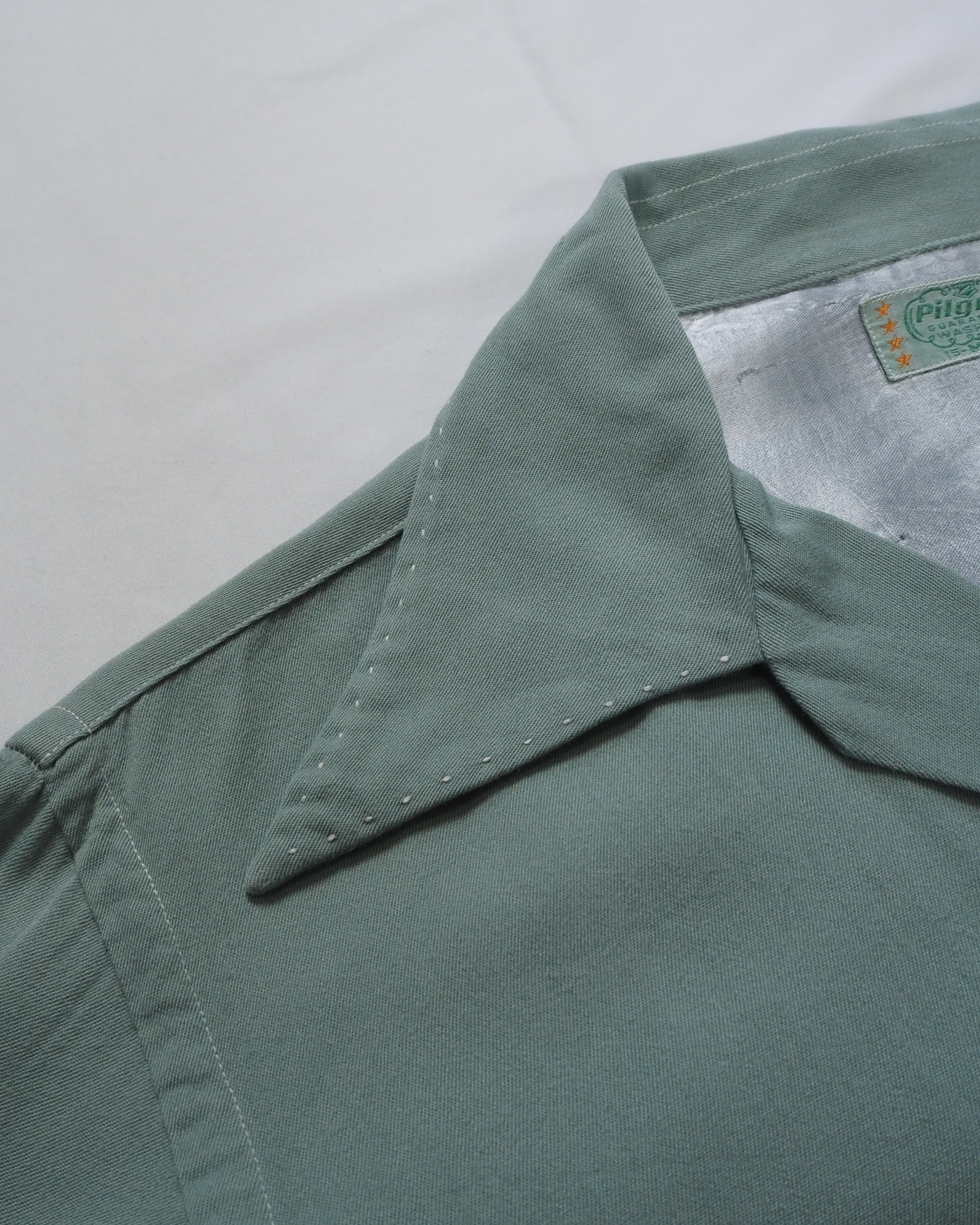 【5/6(水) 20:00入荷】50’s Pilgrim レーヨンシャツ ミントグリーン の画像 9