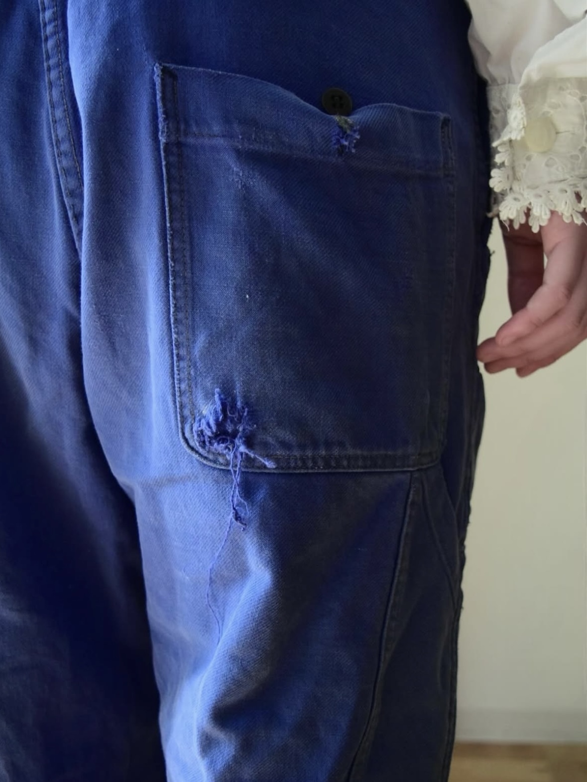 〜1960’s French work cotton twill overall の画像 9
