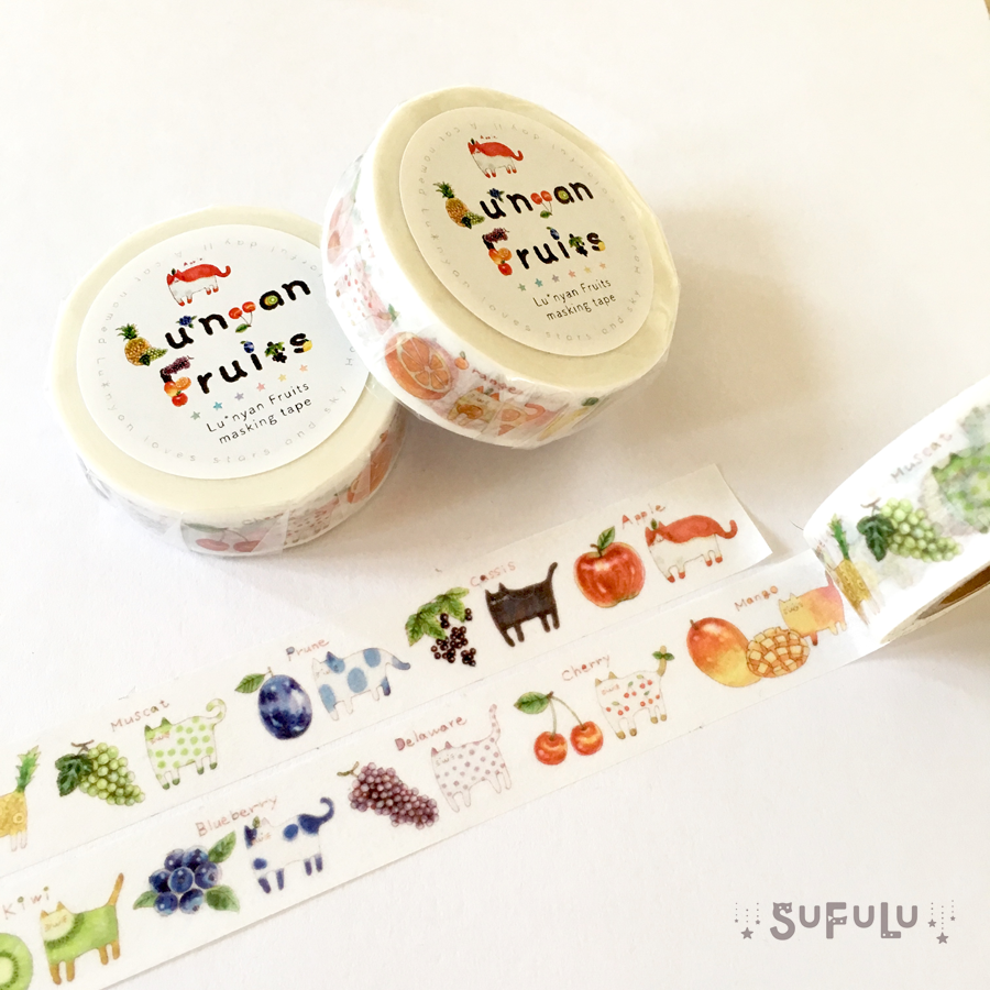 Lu Nyan フルーツ マスキングテープ ルナのイラストと雑貨のお店 Sufulu Lu Nyan フルーツ マスキングテープ ルナのイラストと雑貨のお店 Sufulu