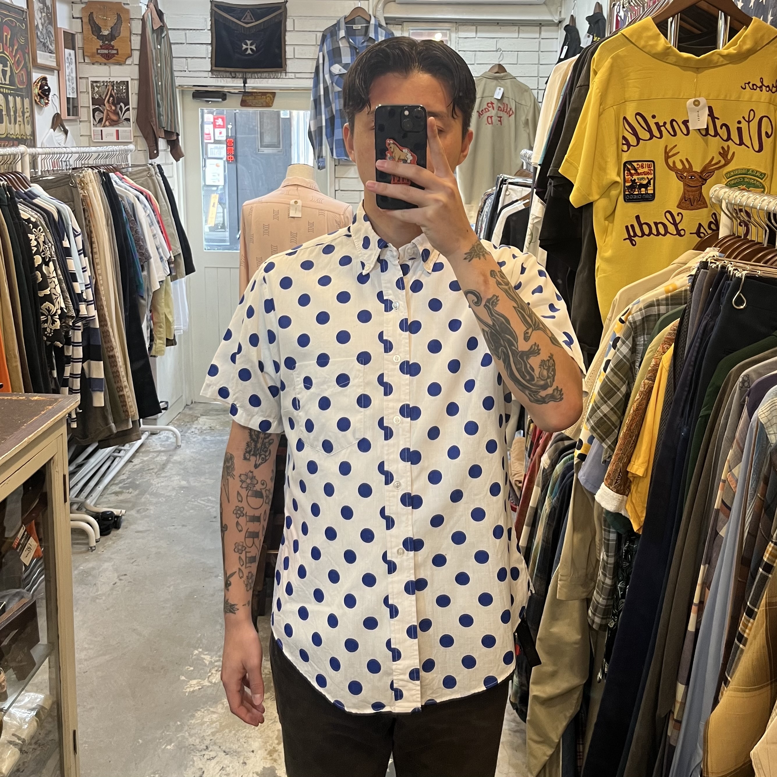 80’s-90’s Antique of California ポルカドット 半袖シャツ の画像 3